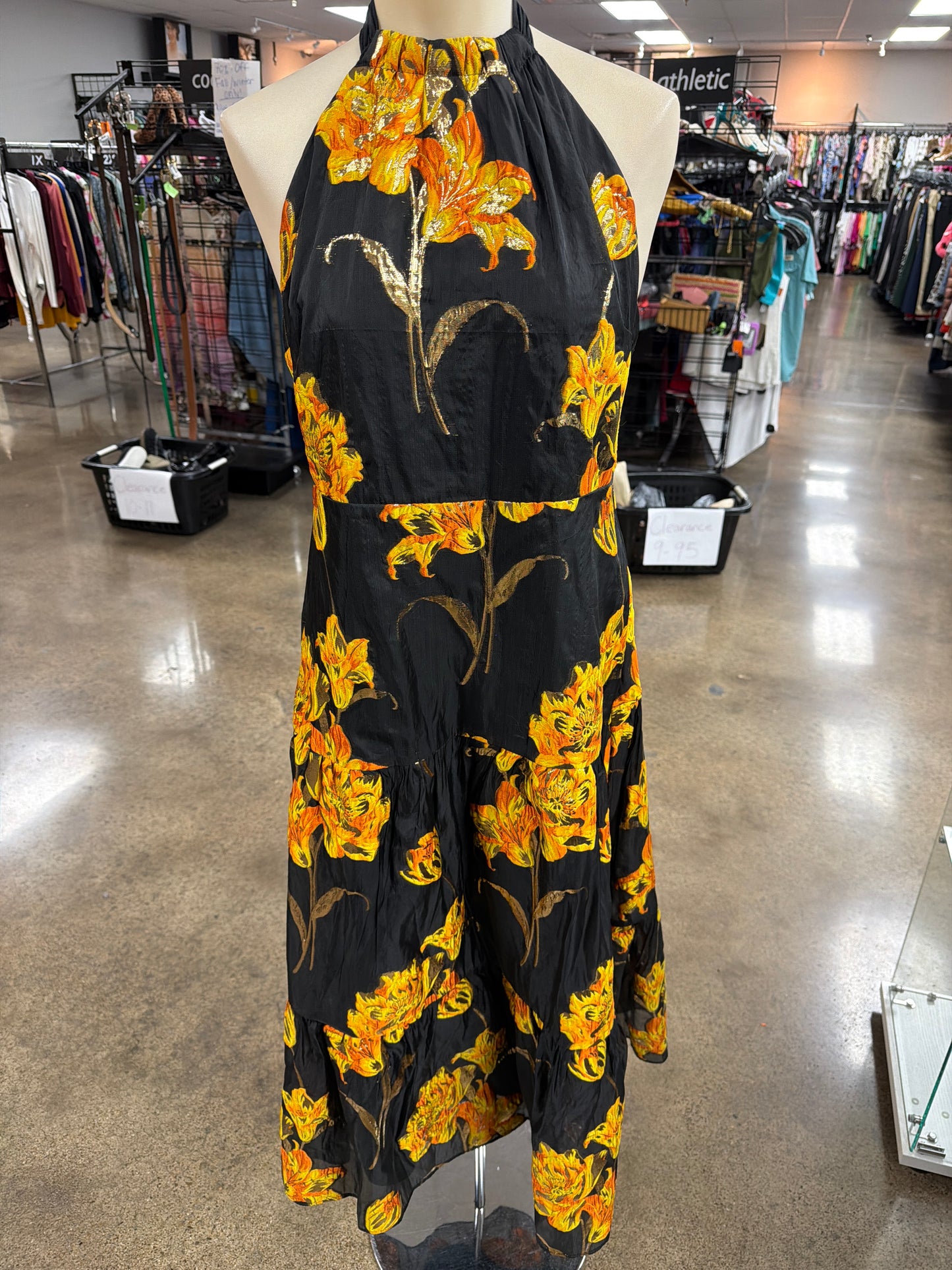 Dress Designer By Milly In Black & Orange, Size:8