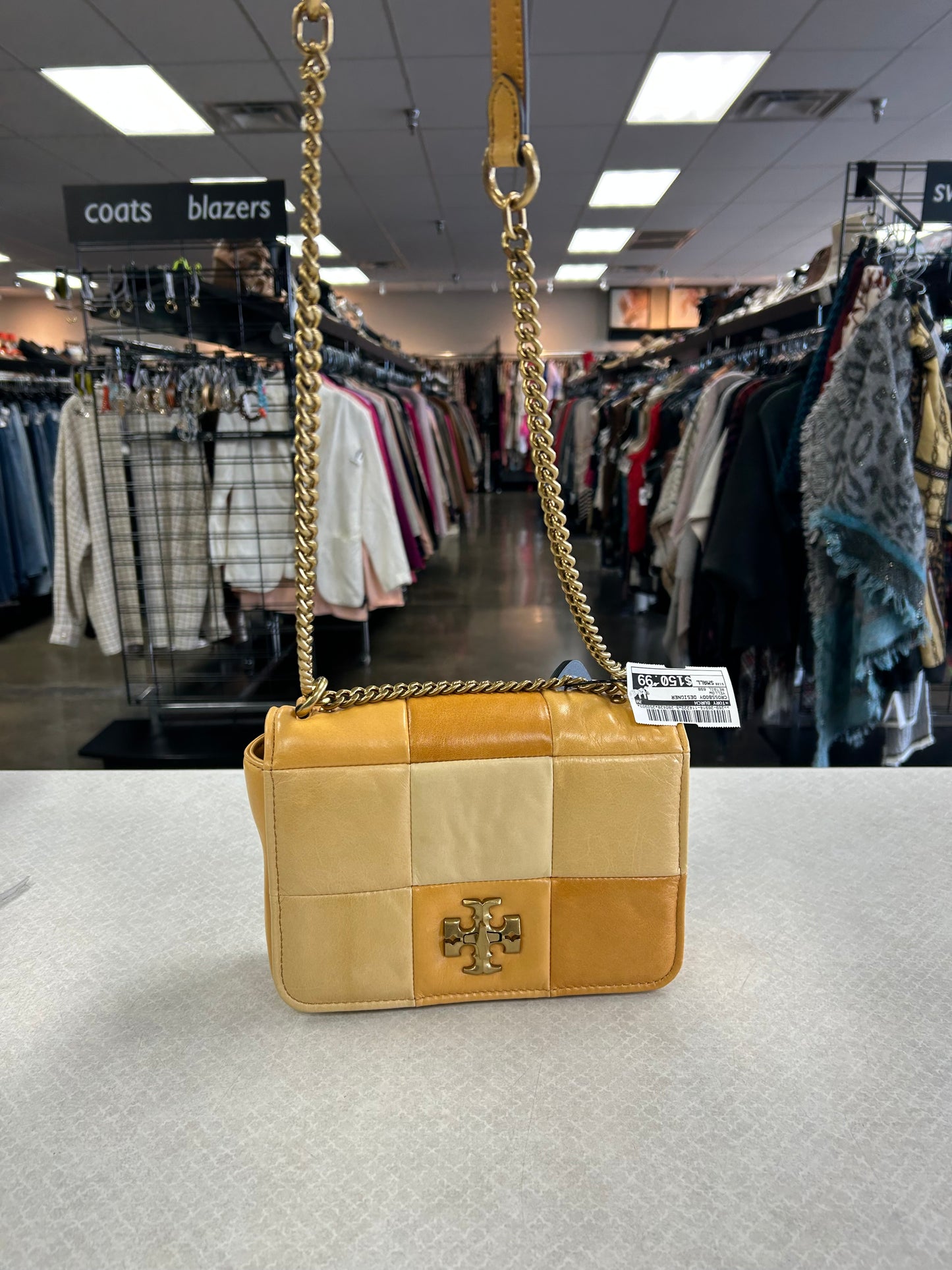 Crossbody Designer By Tory Burch In Yellow, Size:Small
