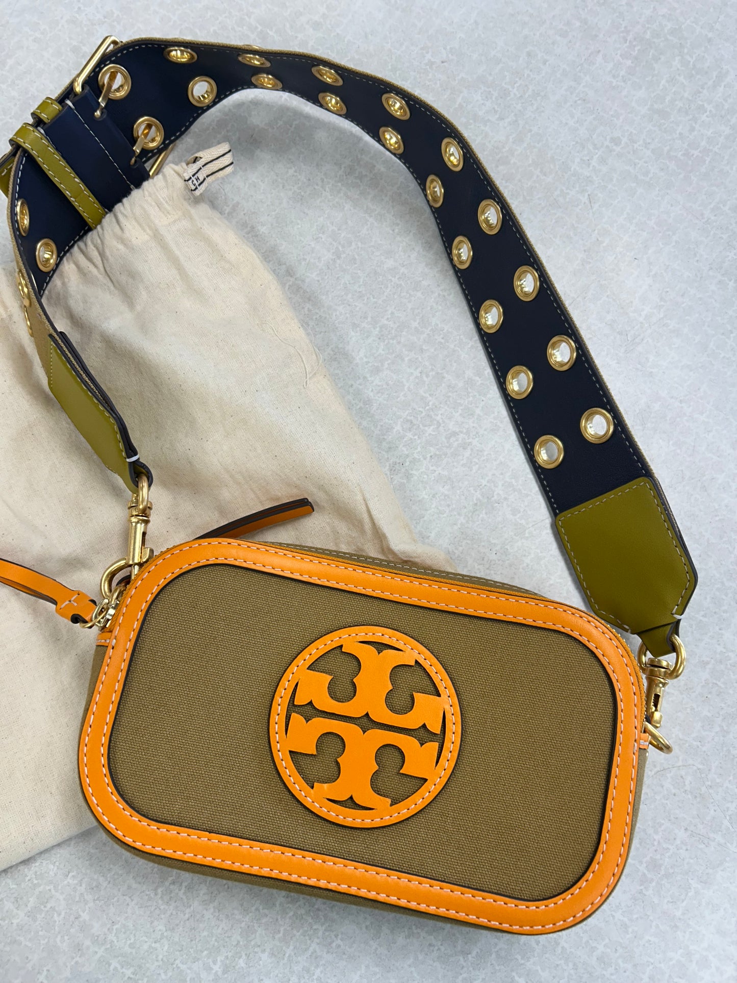 Crossbody Designer By Tory Burch In Green & Orange, Size:Small