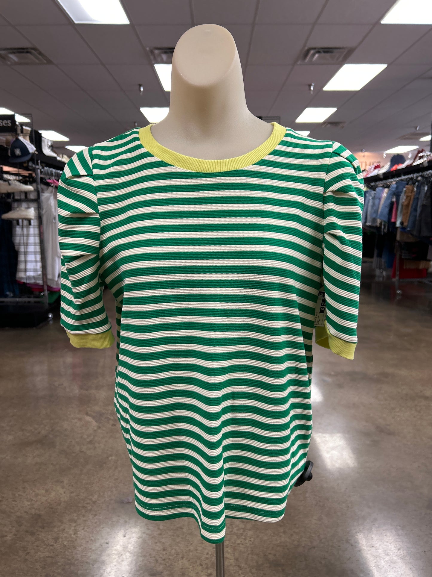 Top Ss By Entro In Green & White, Size:M