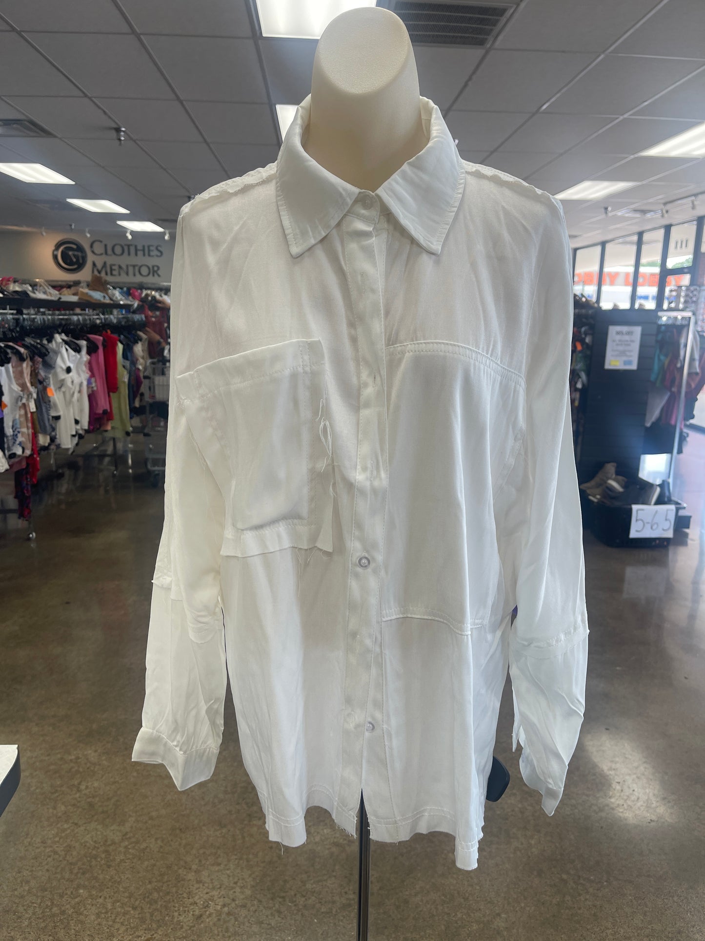 Top Ls By Clothes Mentor In White, Size:S