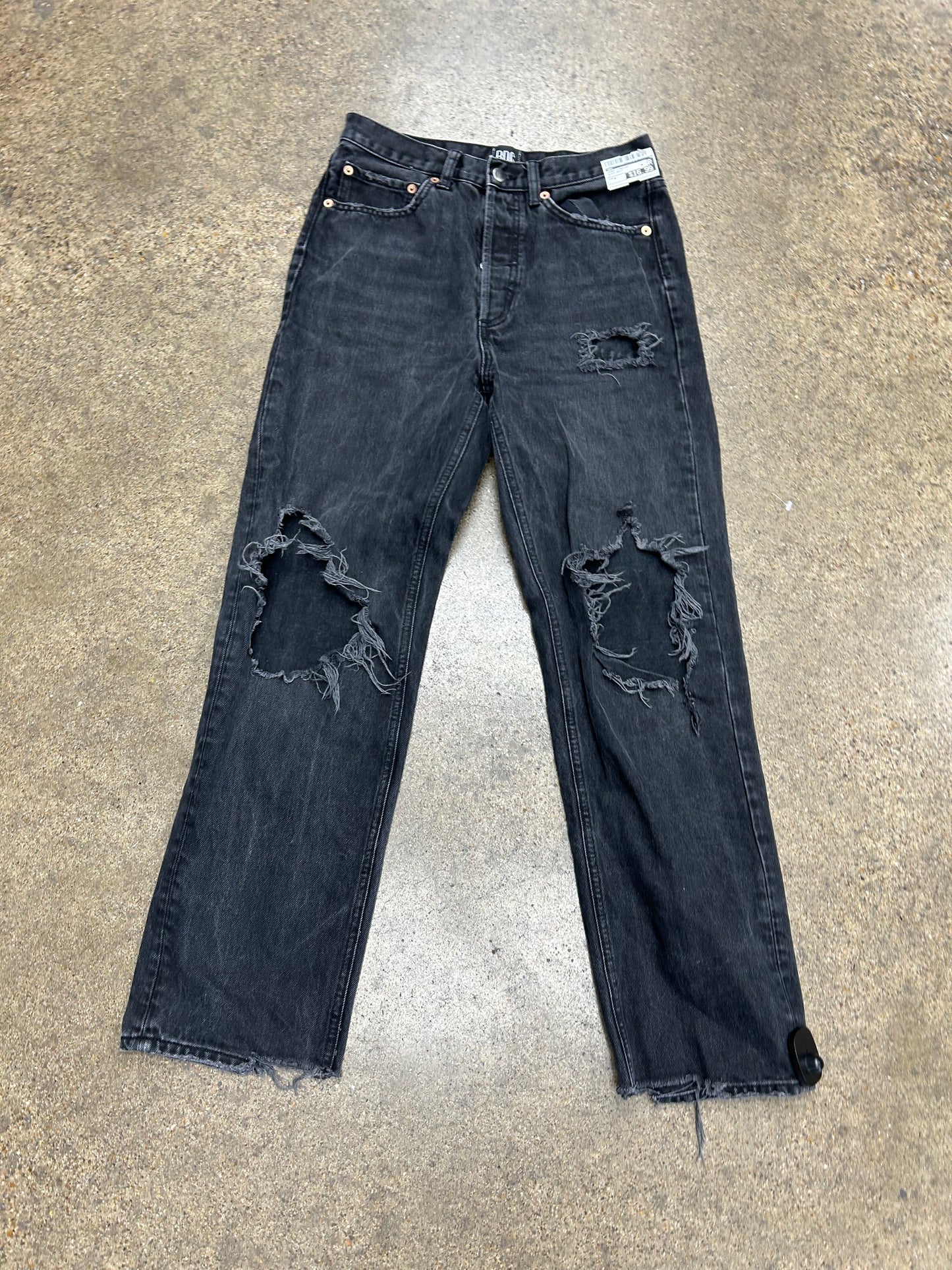 Jeans Straight By Bdg In Black Denim, Size:4