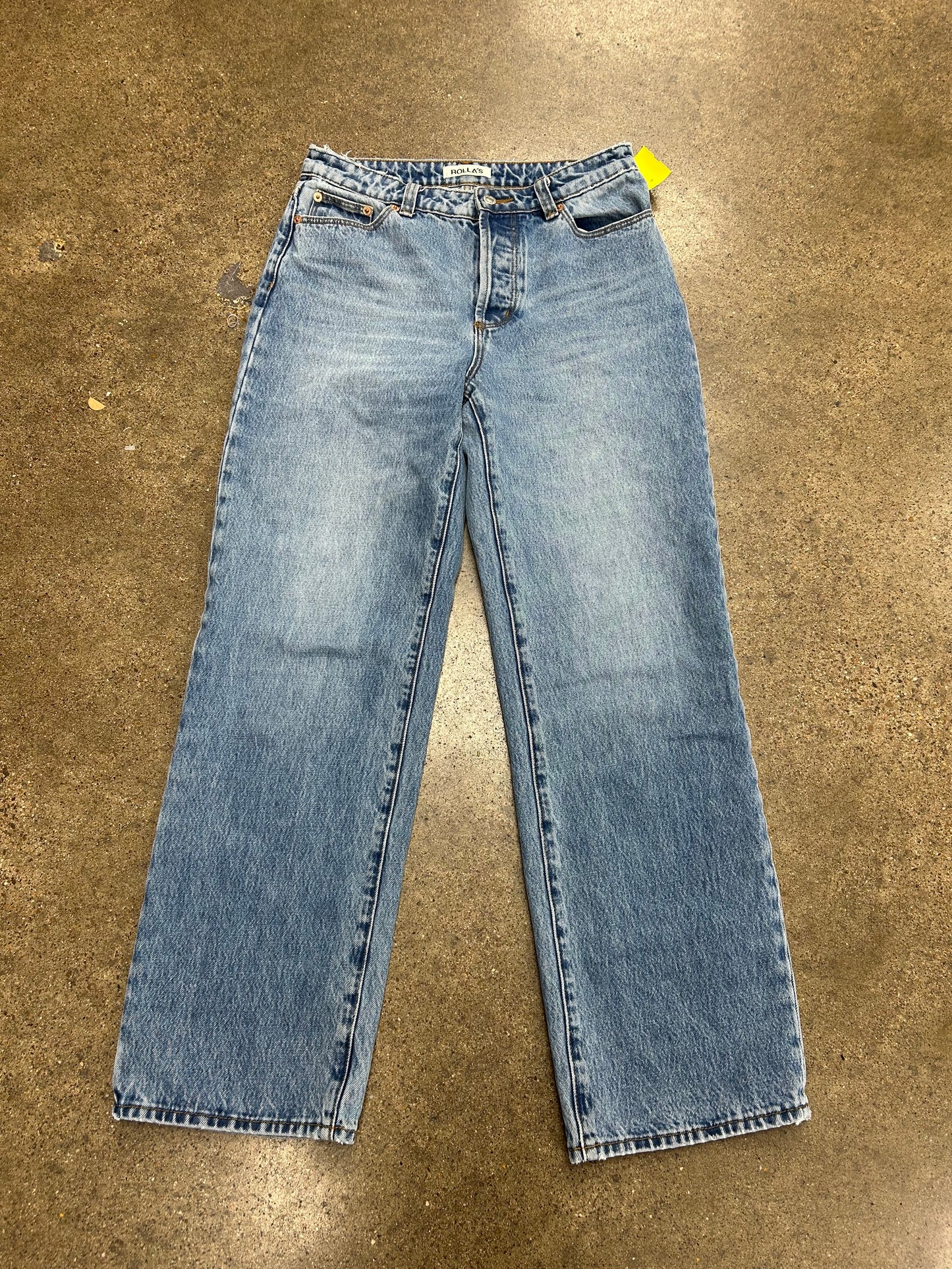 Jeans Straight By Rollas In Blue Denim, Size:2