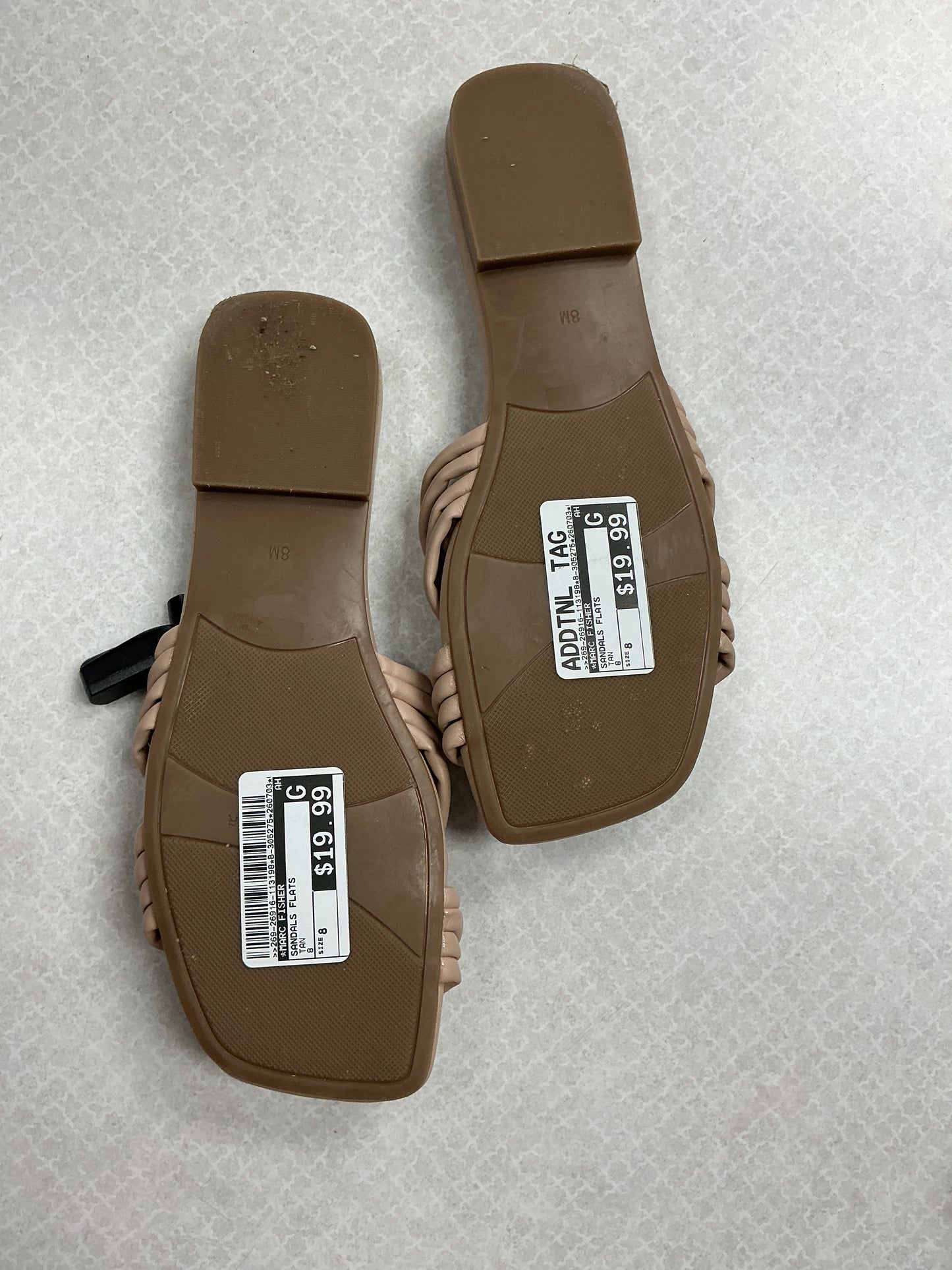 Sandals Flats By Marc Fisher In Tan, Size:8