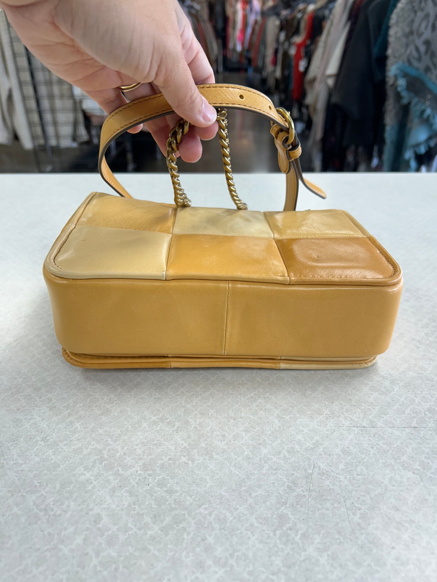 Crossbody Designer By Tory Burch In Yellow, Size:Small
