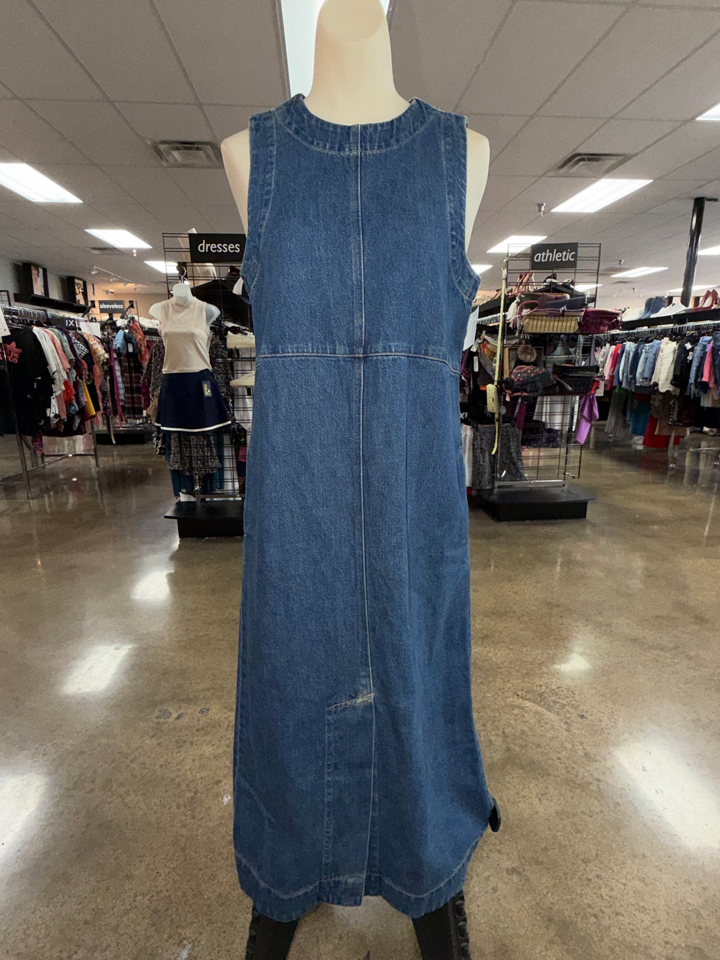Dress Casual Maxi By Banana Republic In Blue Denim, Size:7.5