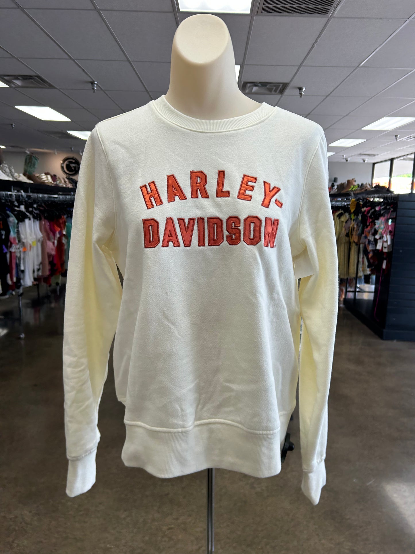 Sweatshirt Crewneck By Harley Davidson In Cream, Size:S