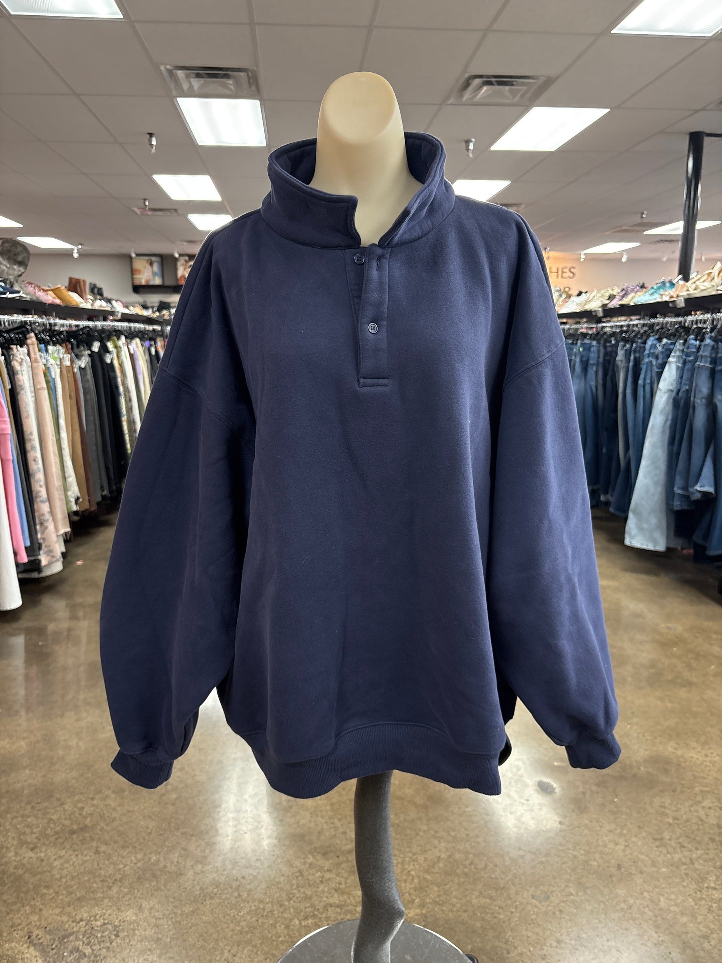 Sweatshirt Crewneck By Clothes Mentor In Blue, Size:L