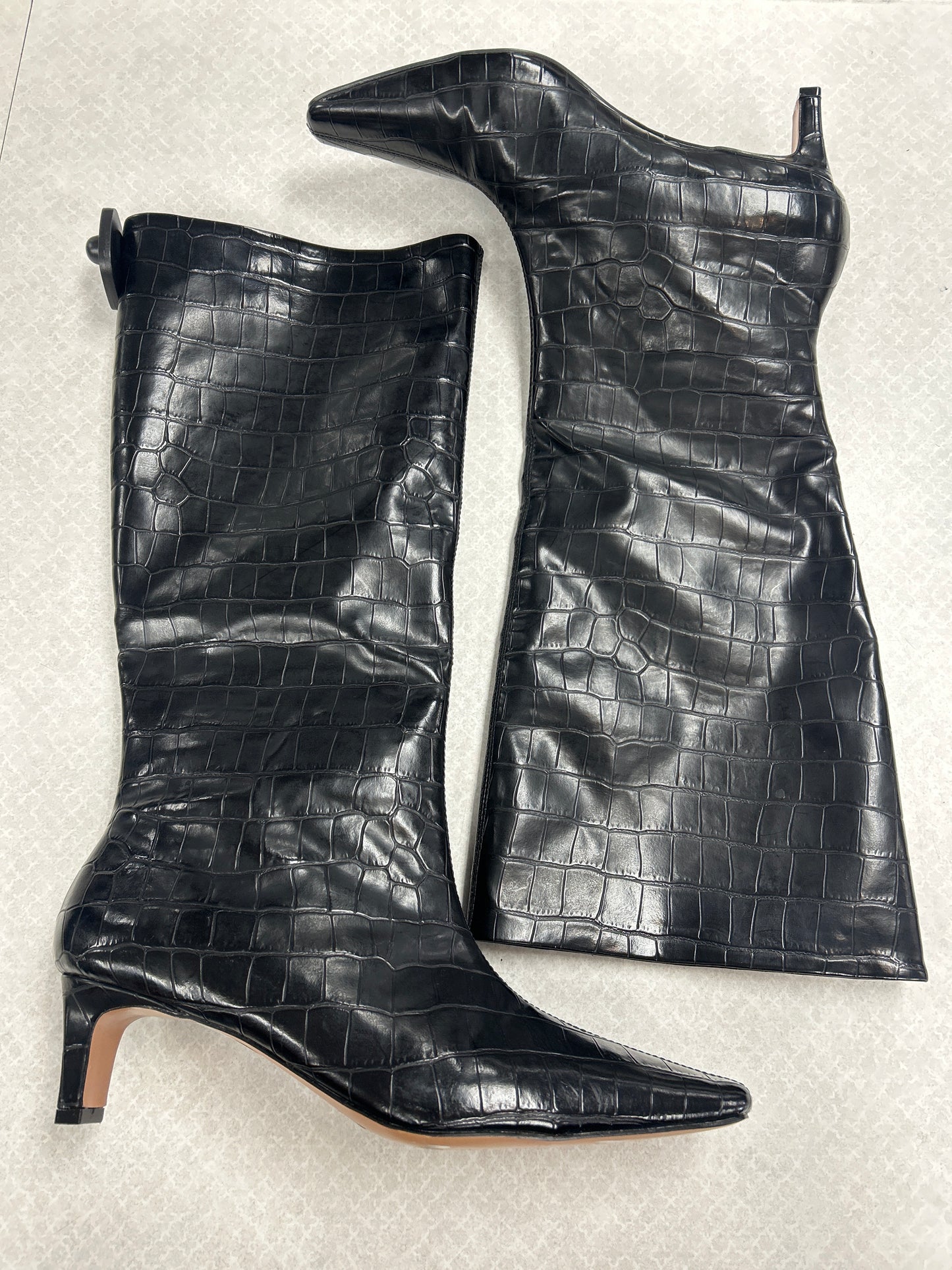 BOOTS KNEE HEEL by ASOS In BLACK, Size: 9