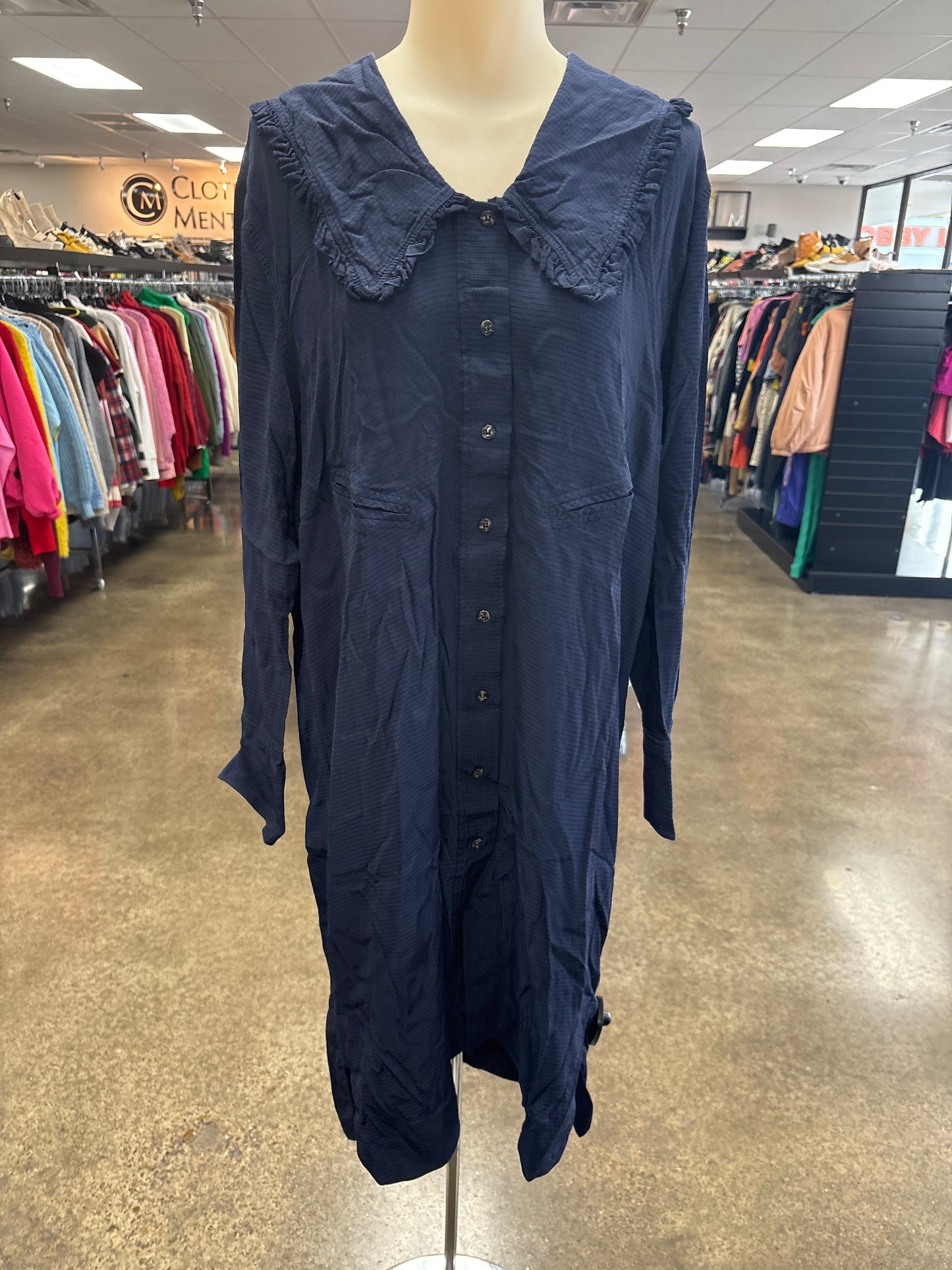 Dress Casual Short By Ganni In Navy, Size:S