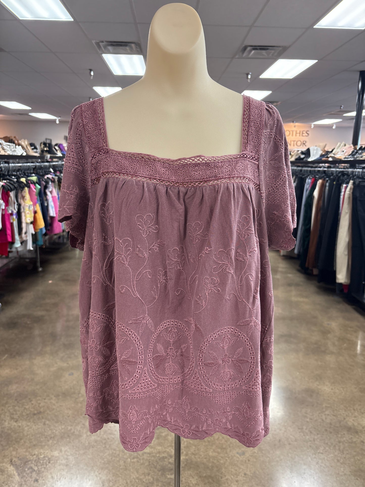 Top Ss By Lucky Brand In Maroon, Size:Xl