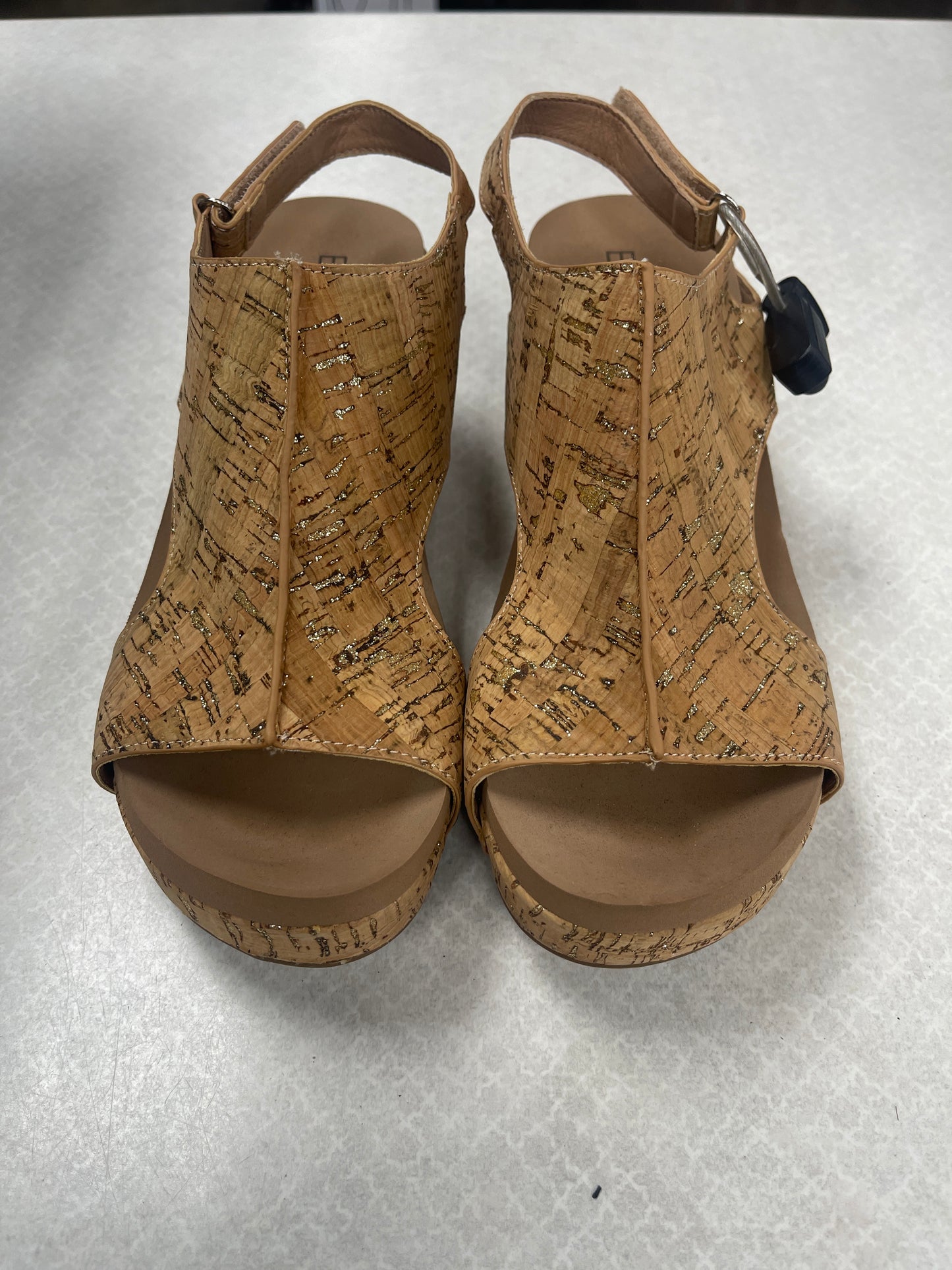 Sandals Heels Wedge By Corkys In Tan, Size:8