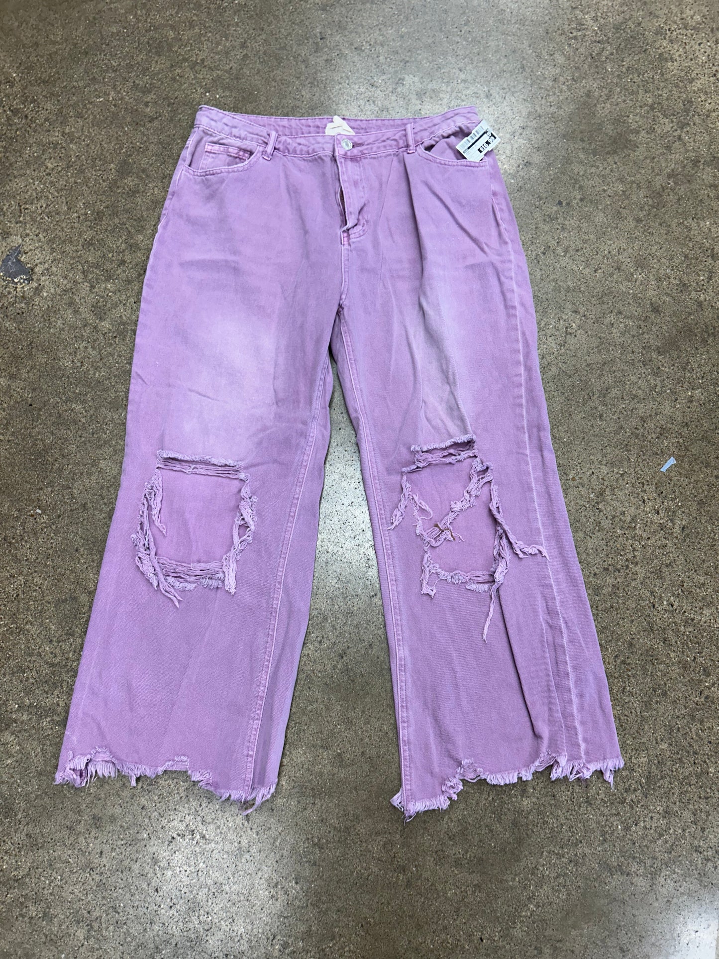 Jeans Wide Leg By Bibi In Purple, Size:L