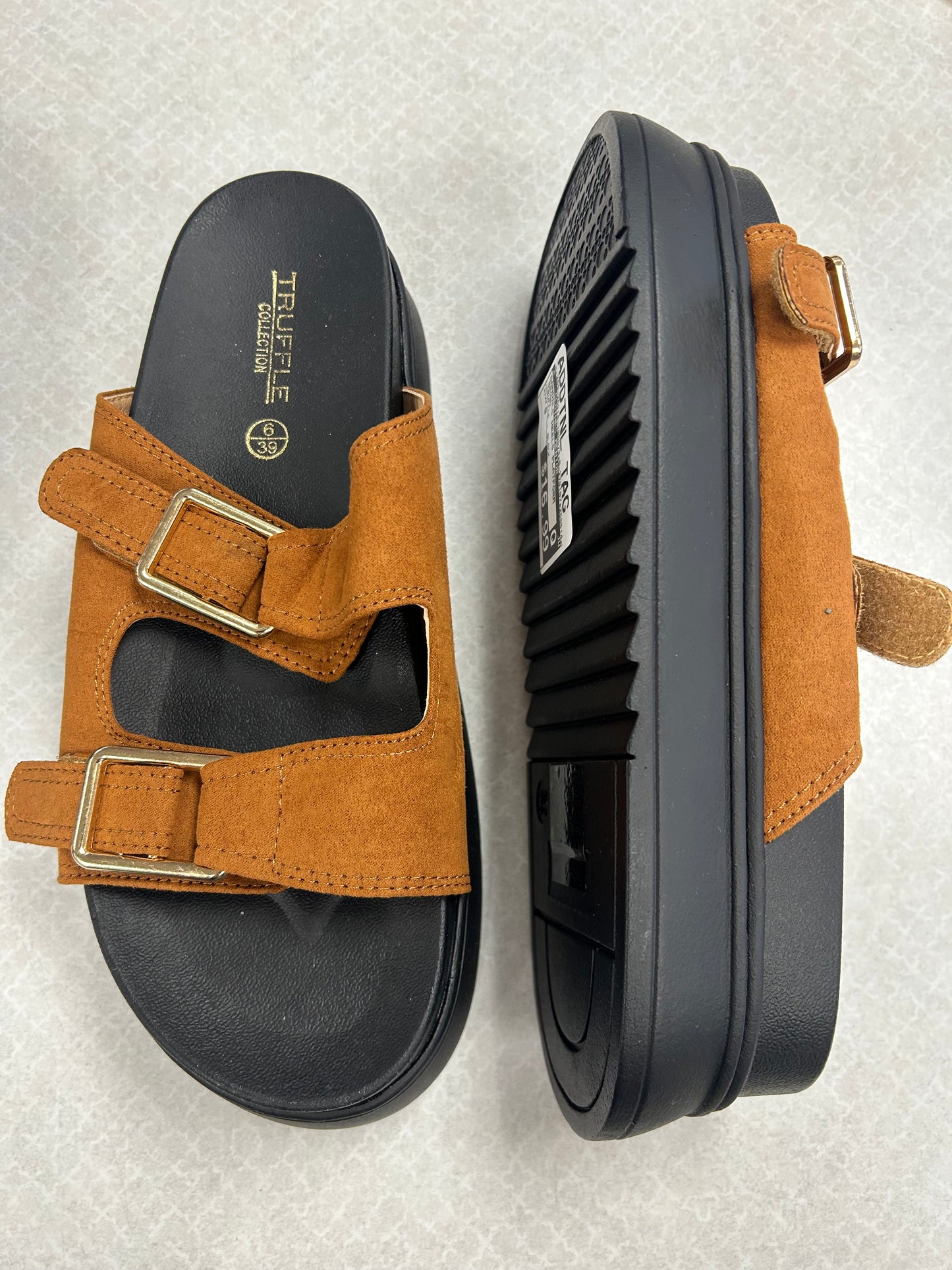 Sandals Heels Platform By Clothes Mentor In Brown, Size:9