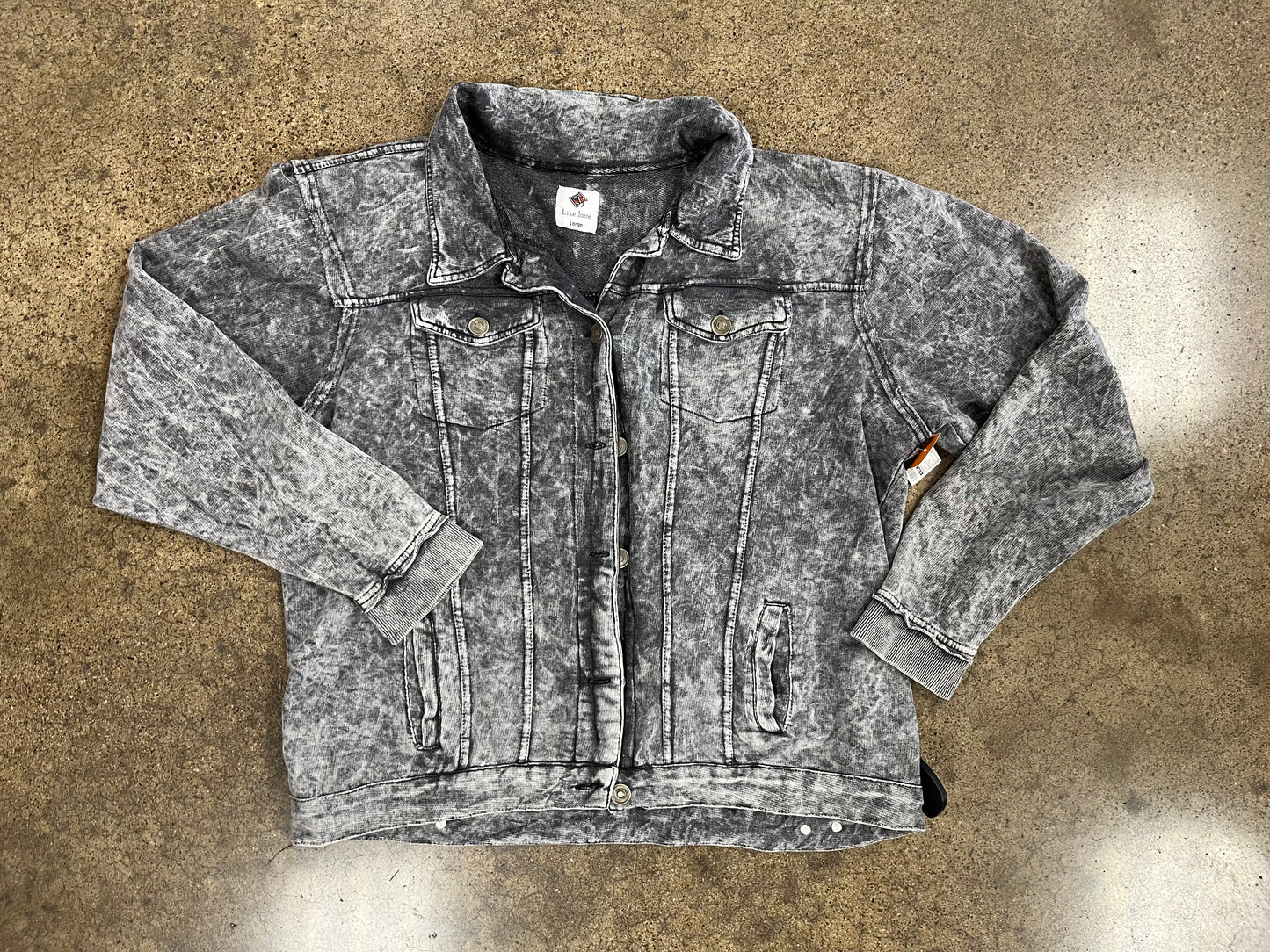 Jacket Shirt By Like Love In Grey, Size:L