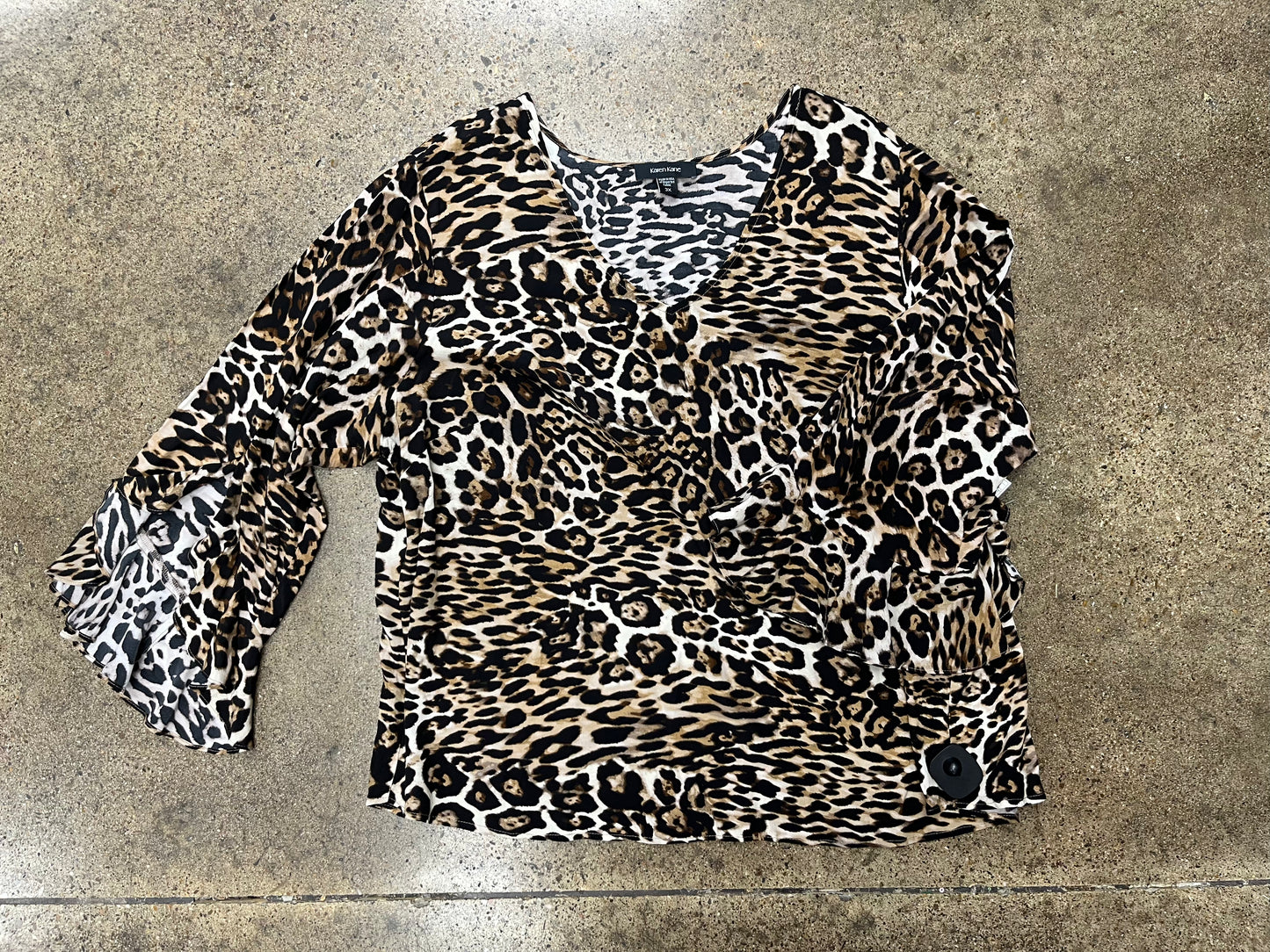 Top Ls By Karen Kane In Animal Print, Size:3X
