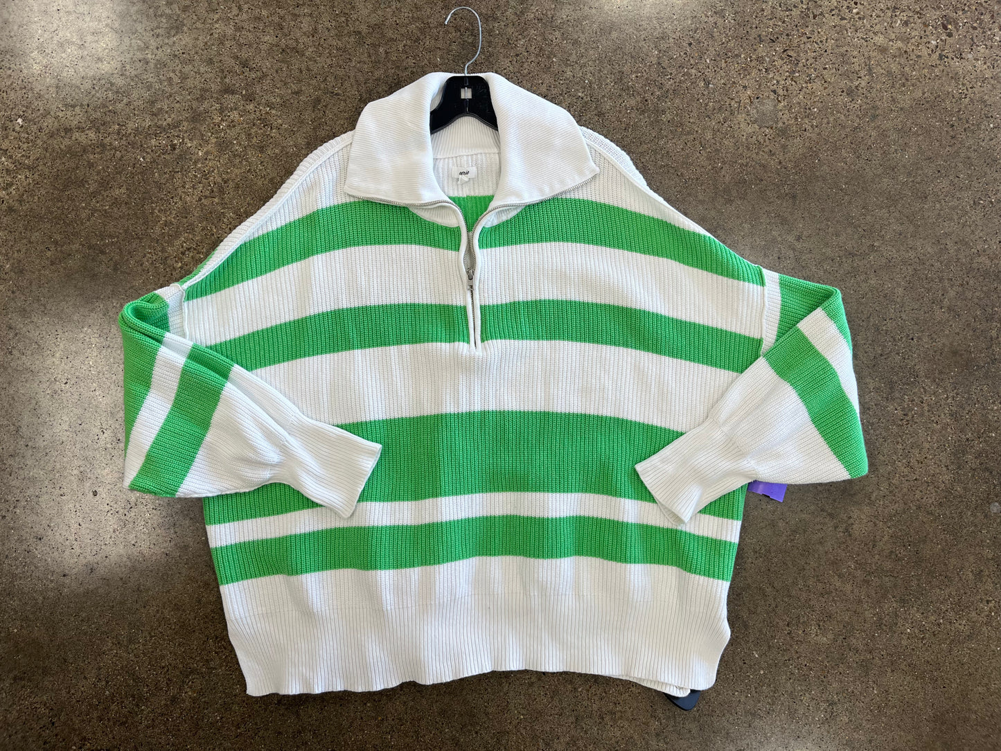 SWEATER by AERIE In GREEN & WHITE, Size: XL