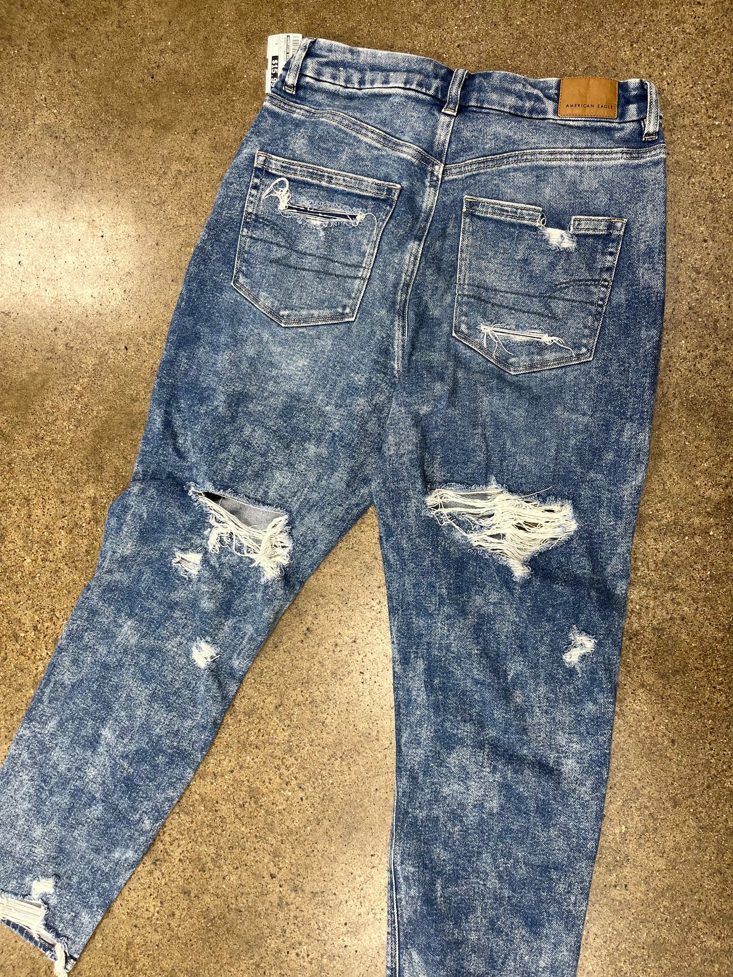 Jeans Straight By American Eagle In Blue Denim, Size:6
