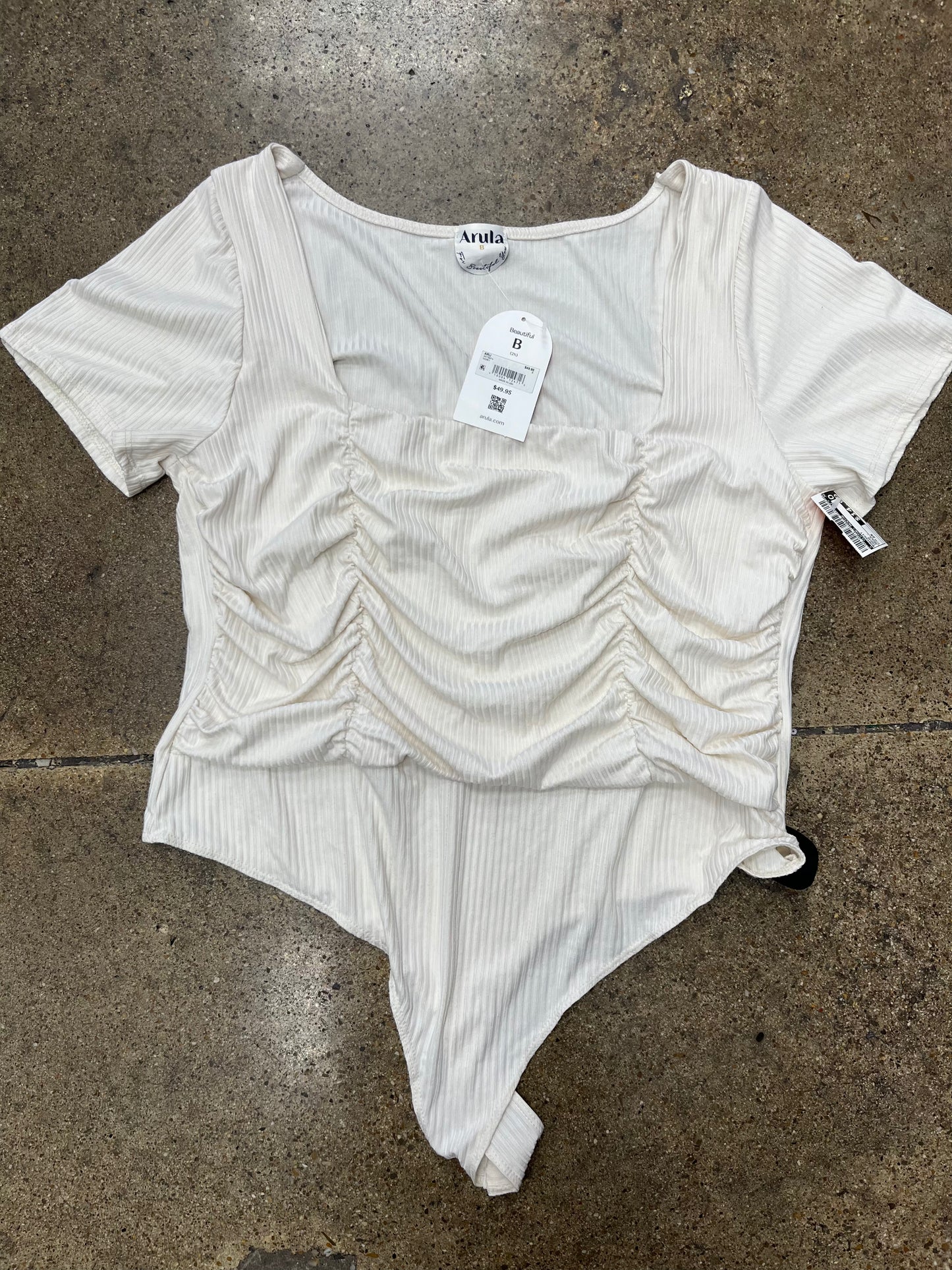 Bodysuit By Clothes Mentor In Cream, Size:2X