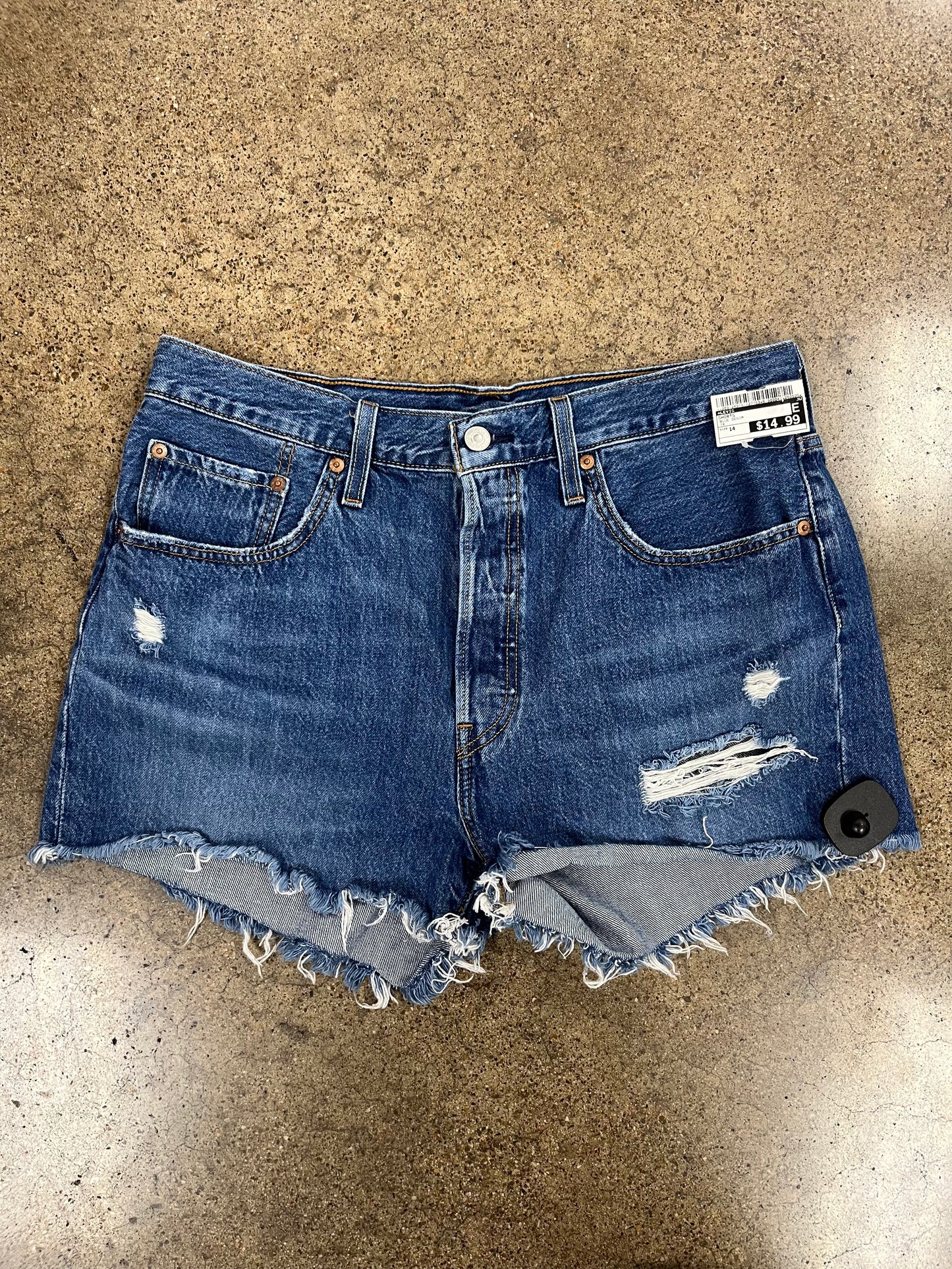 Shorts By Levis In Blue Denim, Size:14