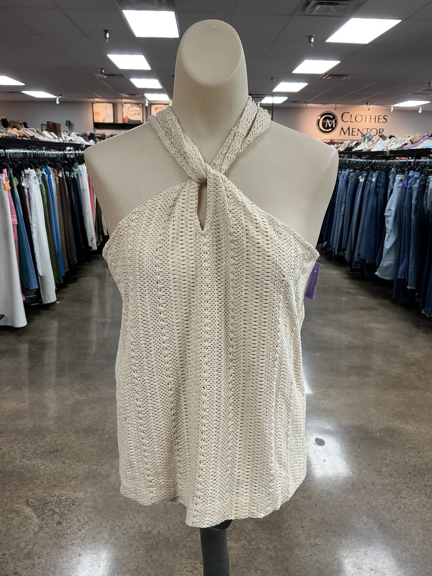 Top Sleeveless By Loft In Tan, Size:M
