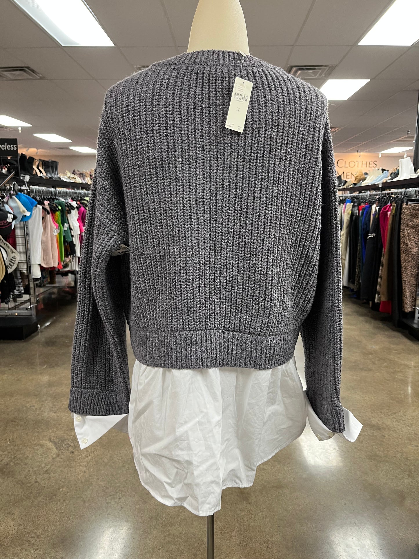 Sweater By Anthropologie In Grey, Size:Xl