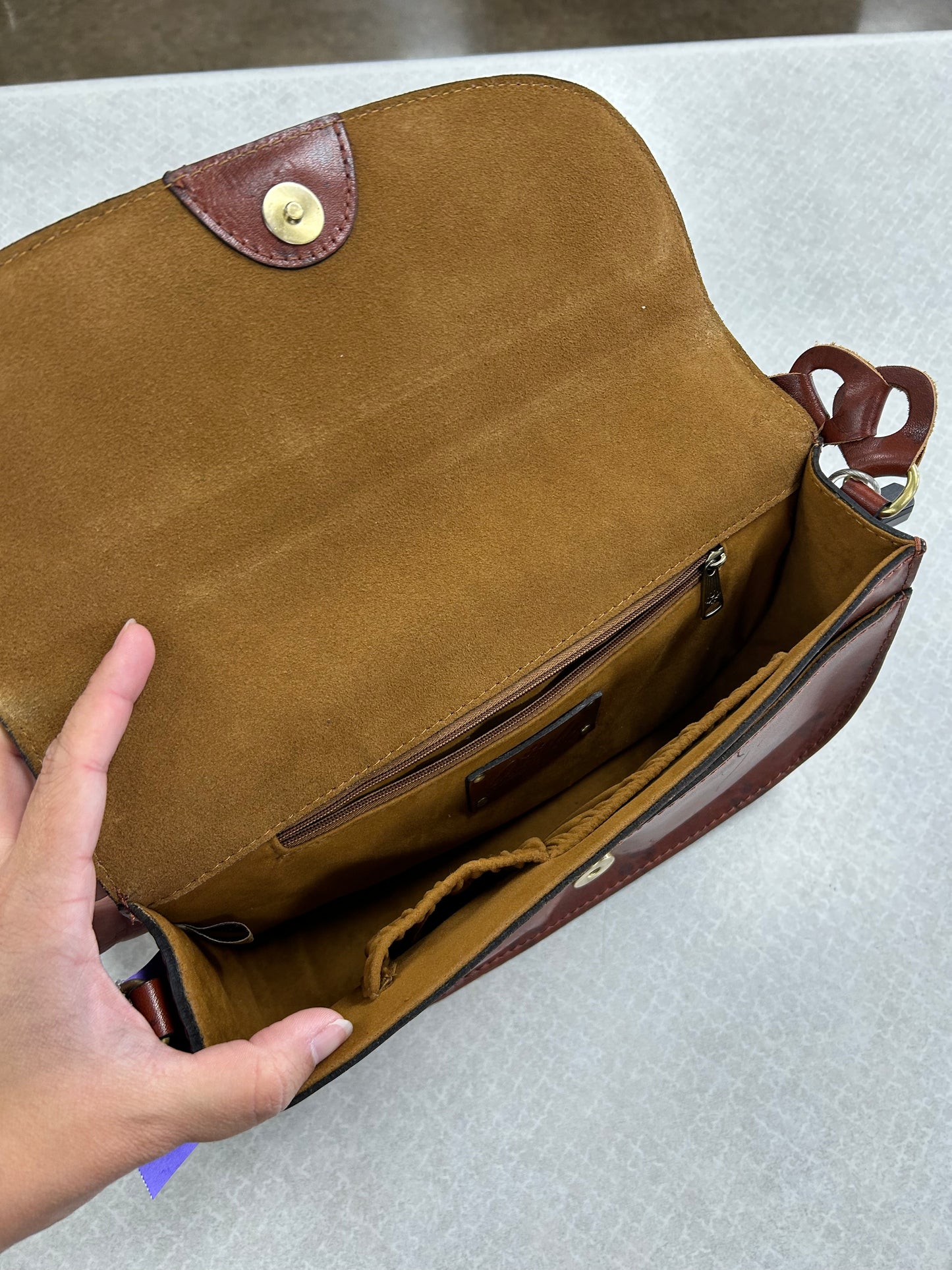 Crossbody Designer By Patricia Nash In Brown, Size:Small