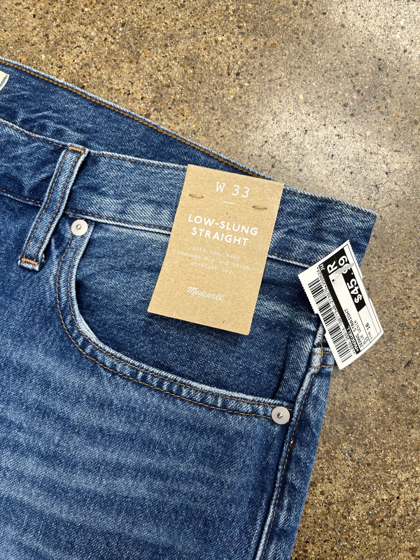 Jeans Straight By Madewell In Blue Denim, Size:16