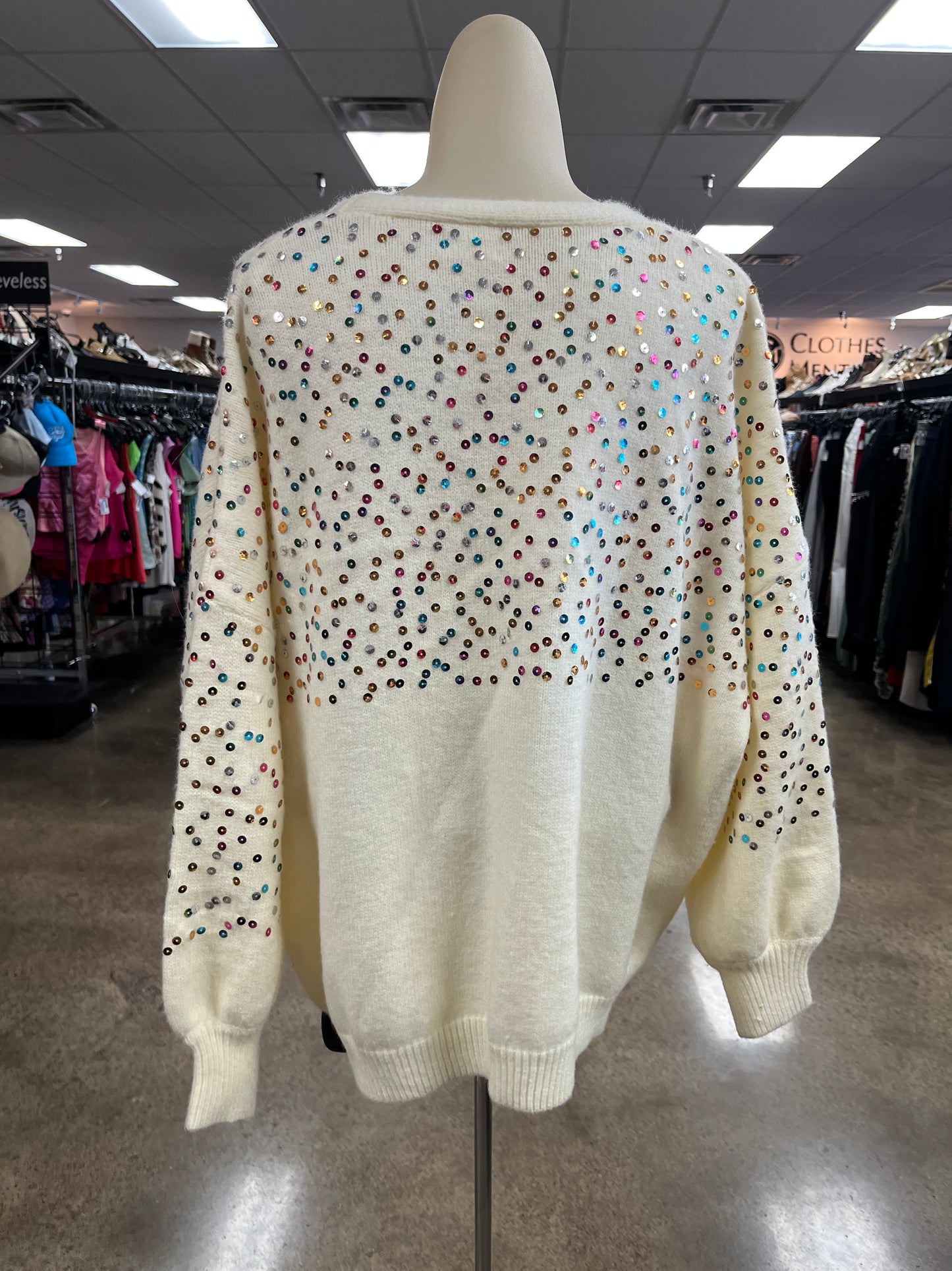 Sweater Cardigan By Bibi In Cream, Size:S