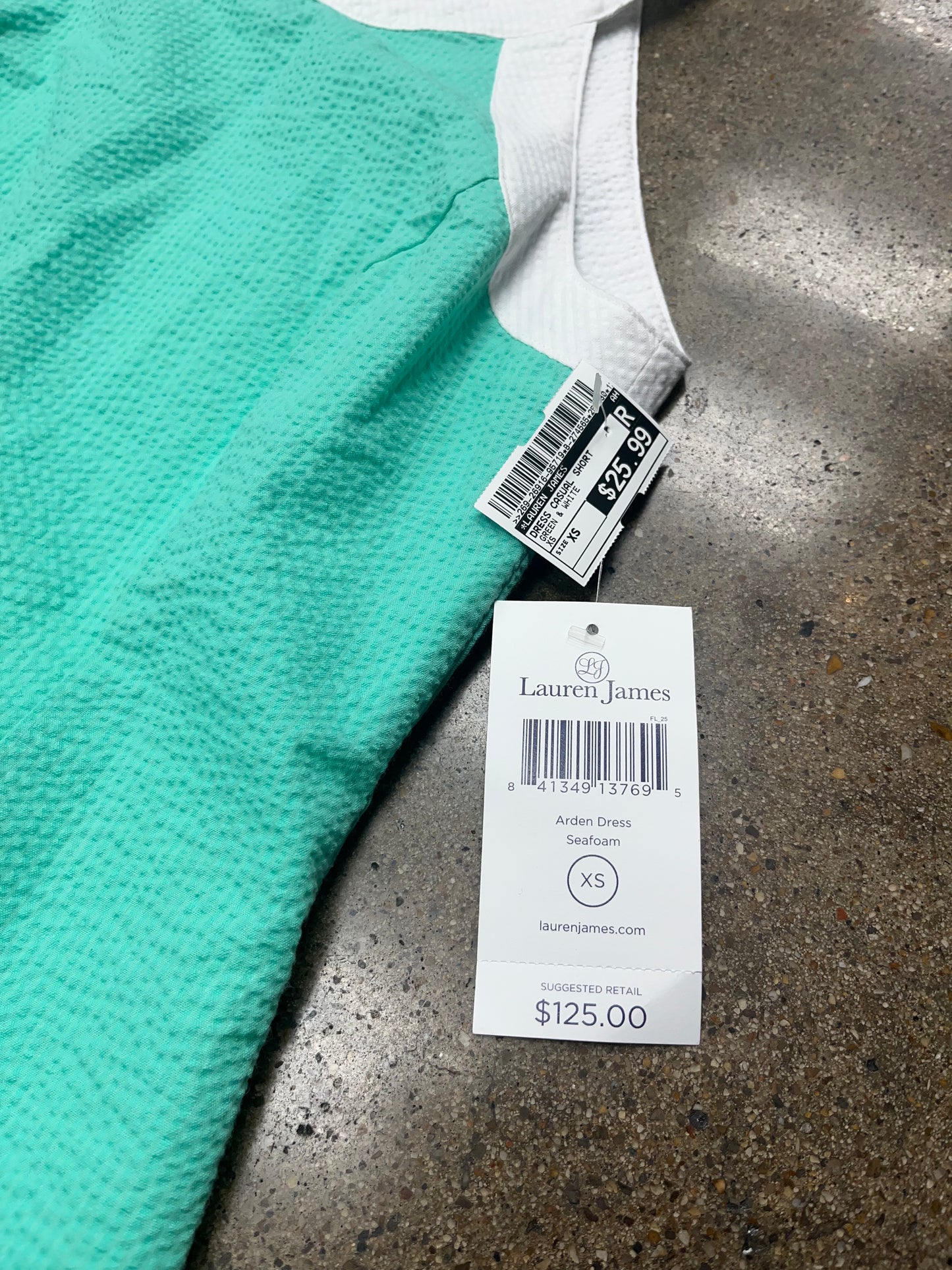 Dress Casual Short By Lauren James In Green & White, Size:Xs