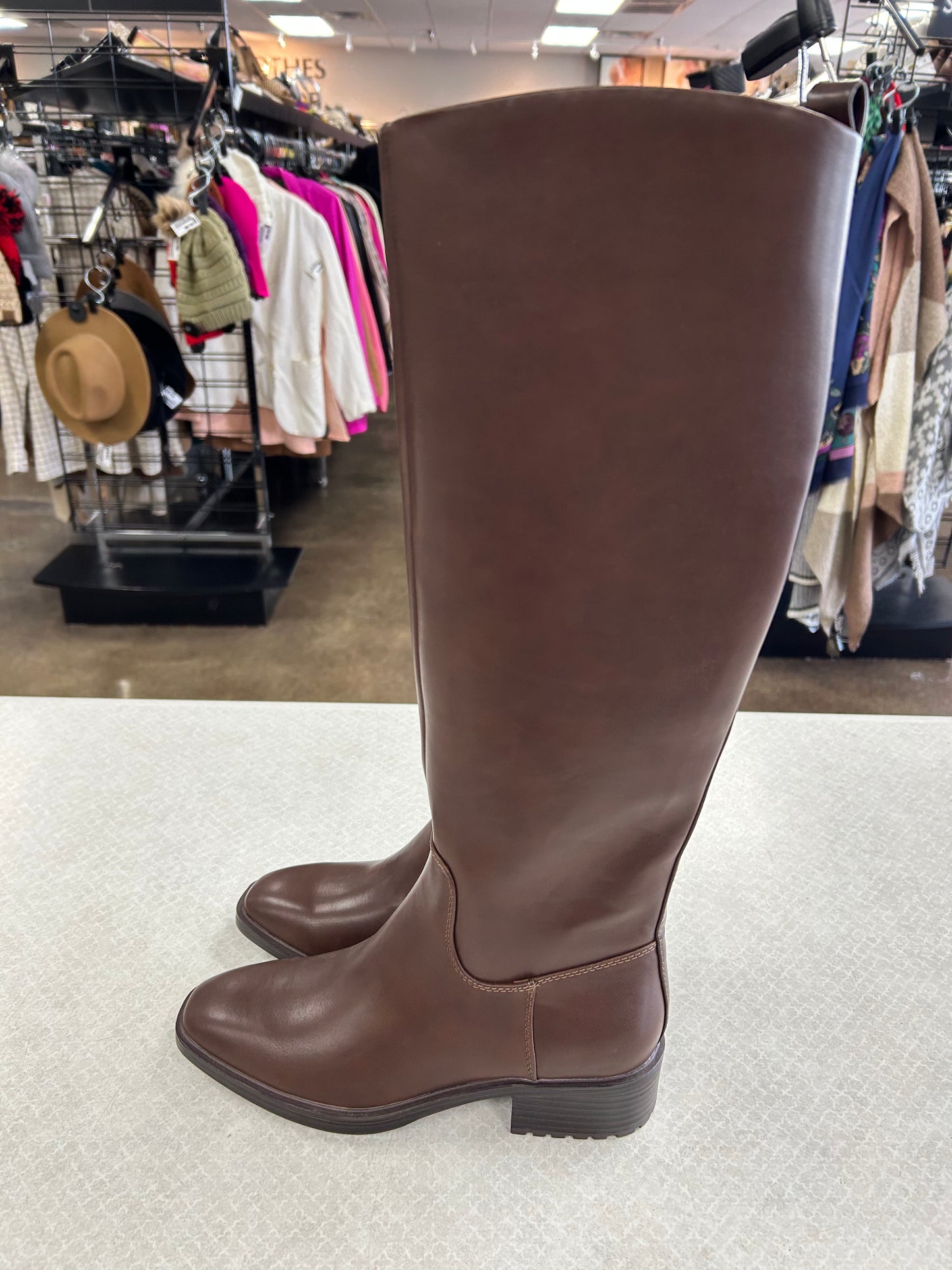 BOOTS KNEE FLATS by NINE WEST In BROWN, Size: 5.5