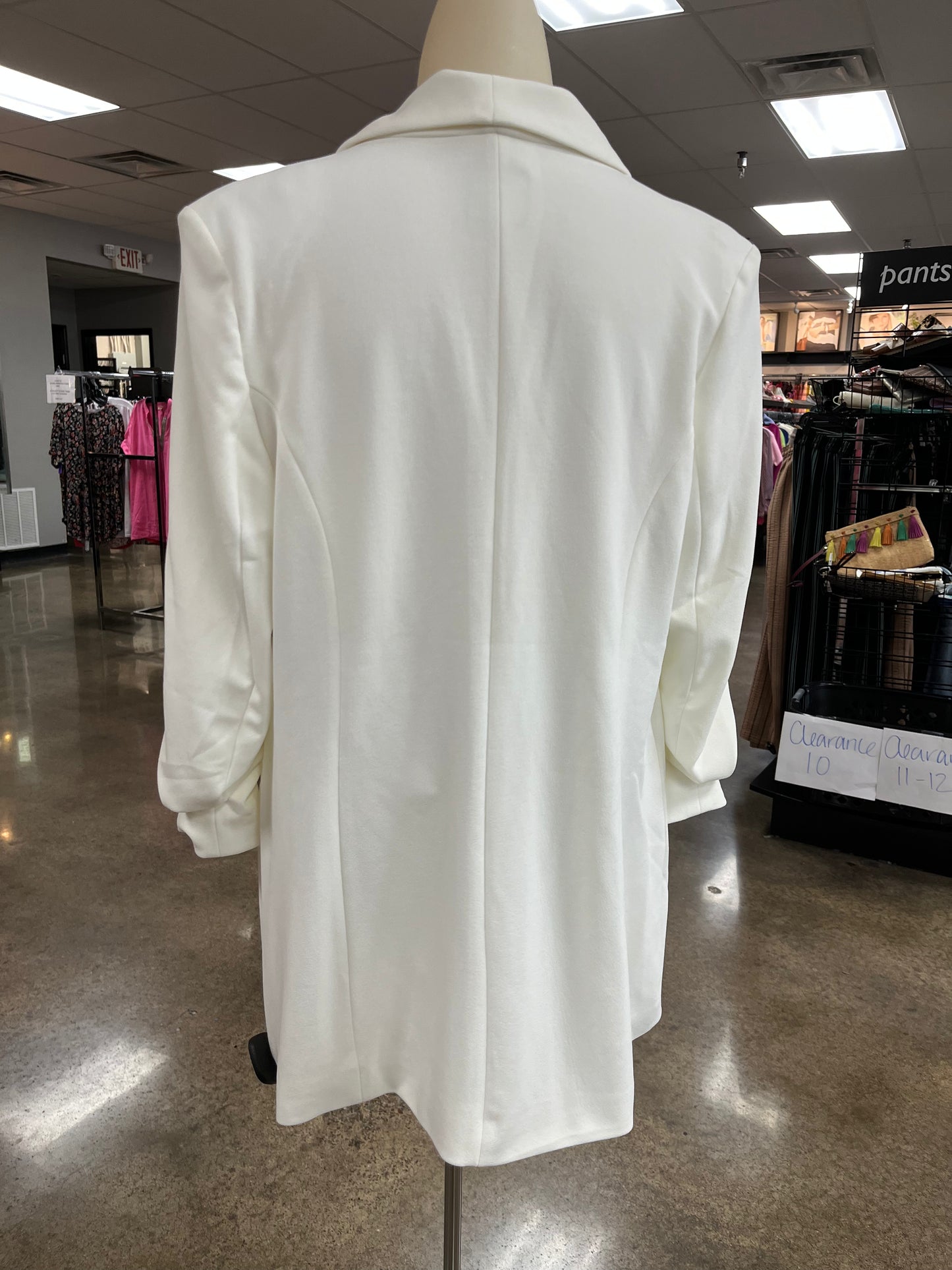 Blazer By Clothes Mentor In White, Size:L