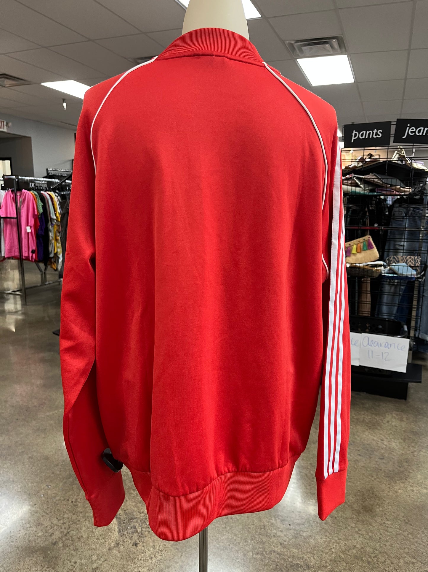 Athletic Jacket By Adidas In Red, Size:Xl