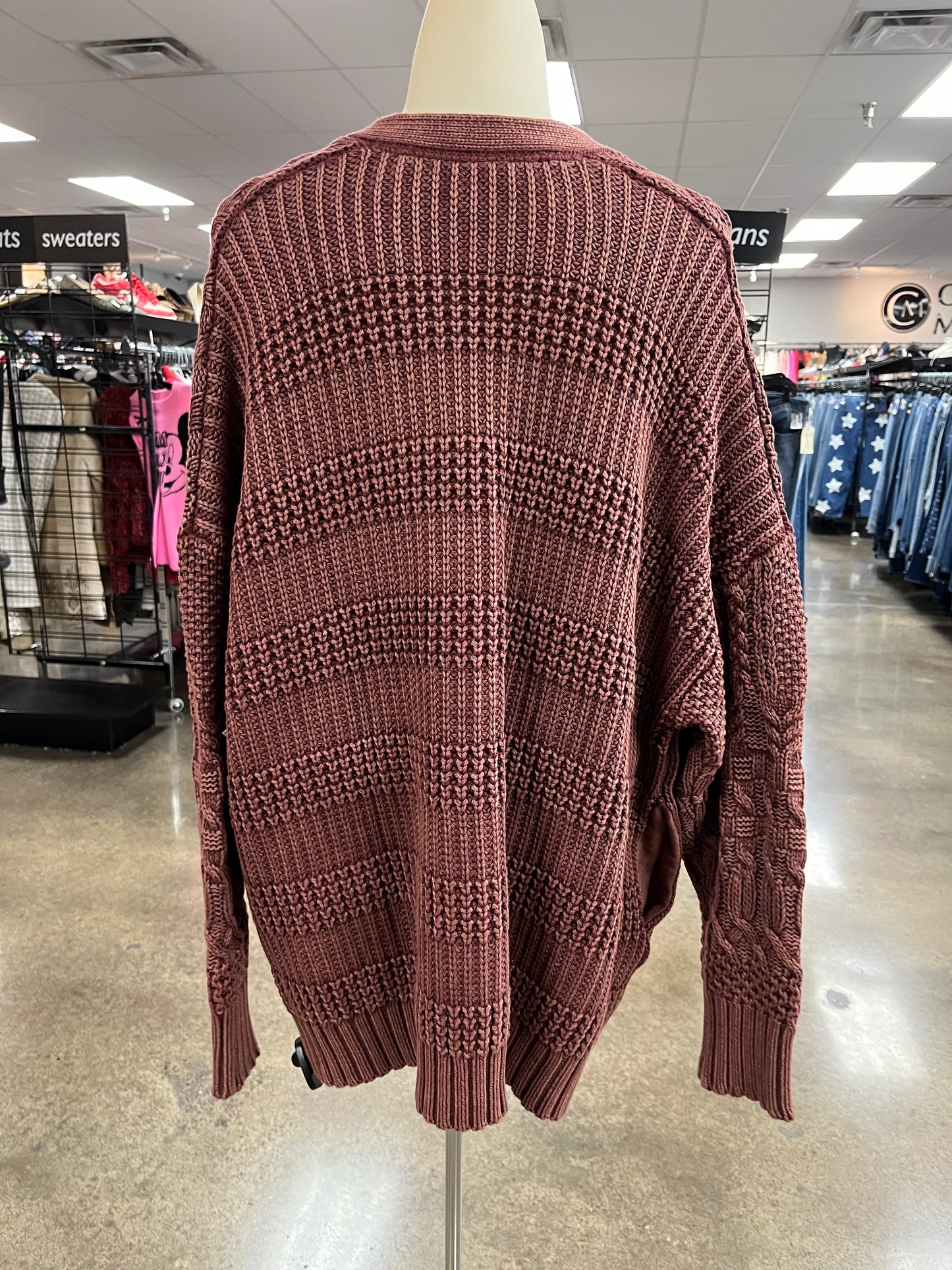Sweater Cardigan By Sundance In Maroon, Size:Lp