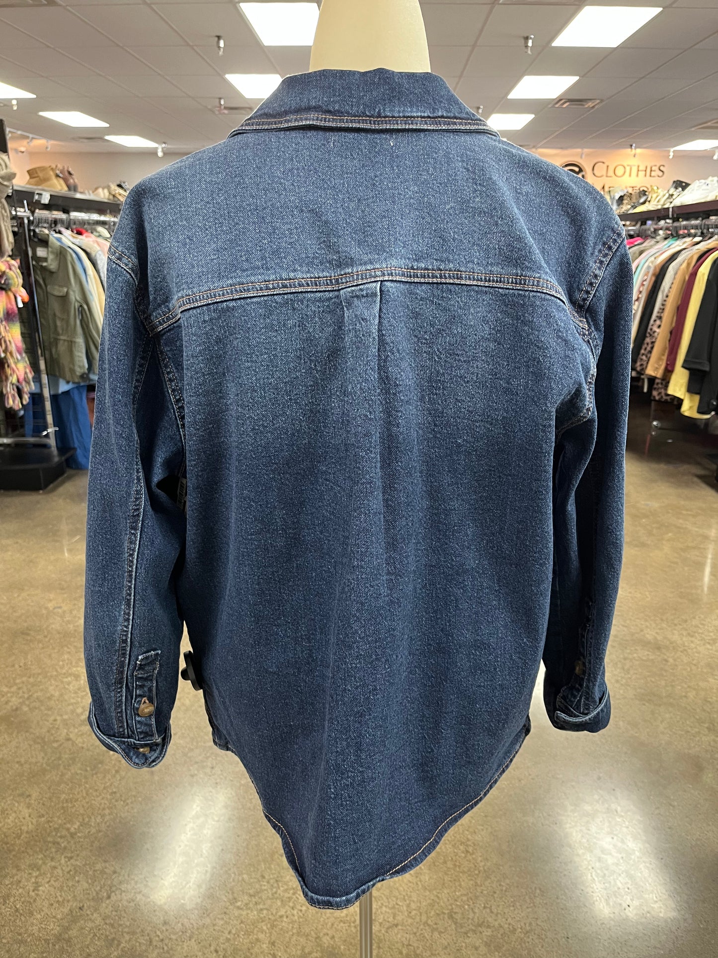 Jacket Denim By Wonderly In Blue Denim, Size:Sp