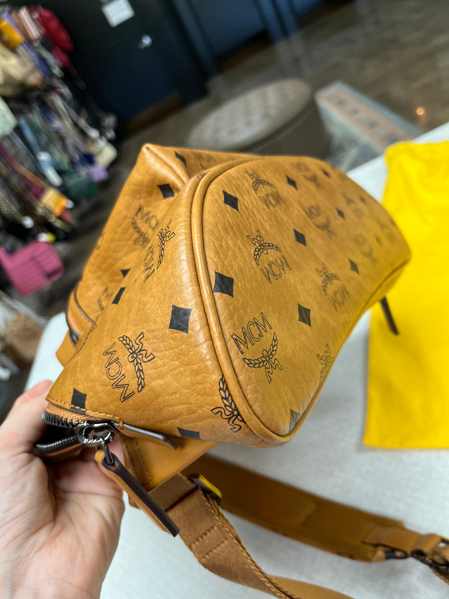 Backpack Luxury Designer By Mcm In Brown, Size:Medium