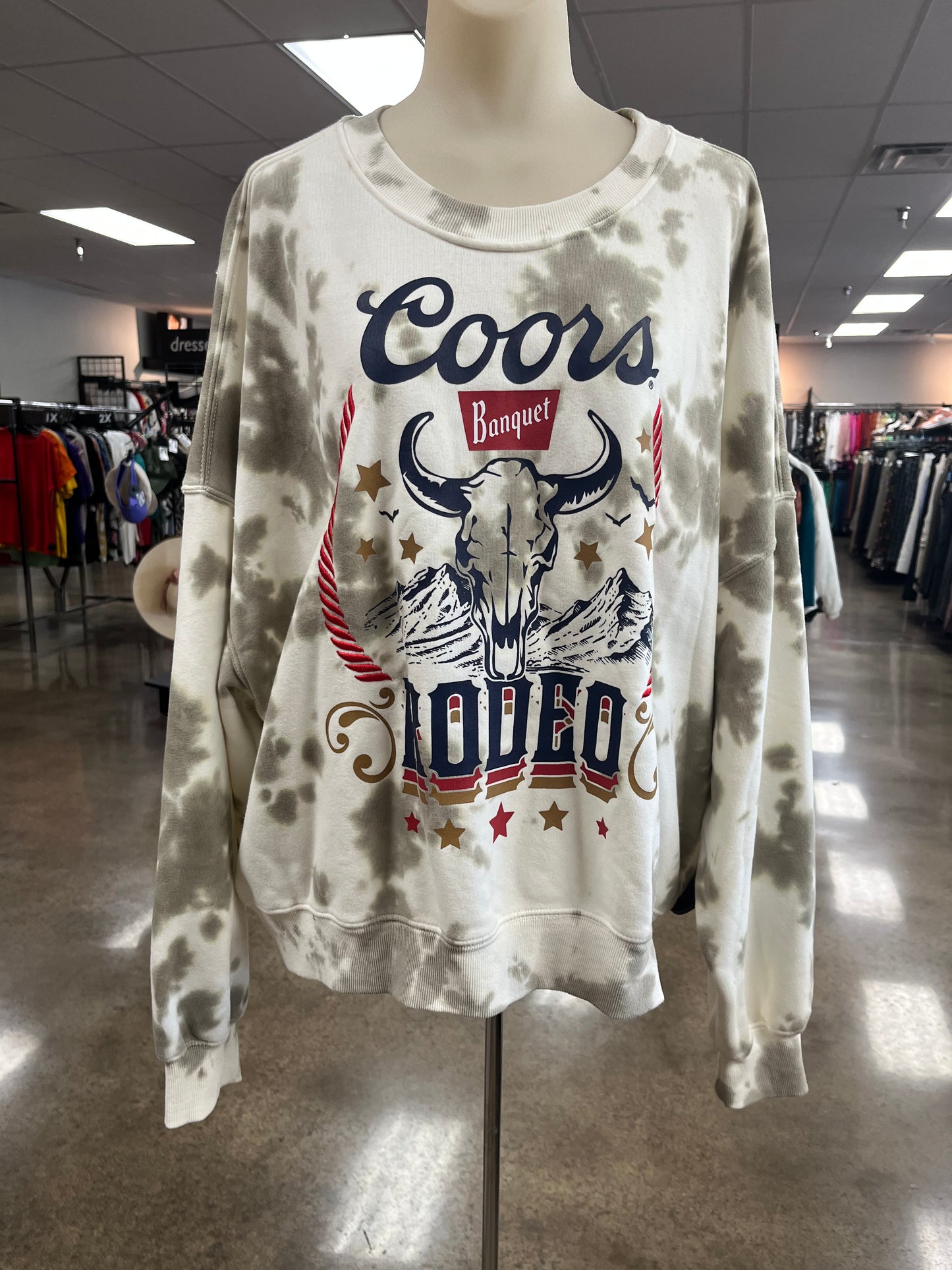 Sweatshirt Crewneck By Clothes Mentor In Tie Dye Print, Size:Xxl
