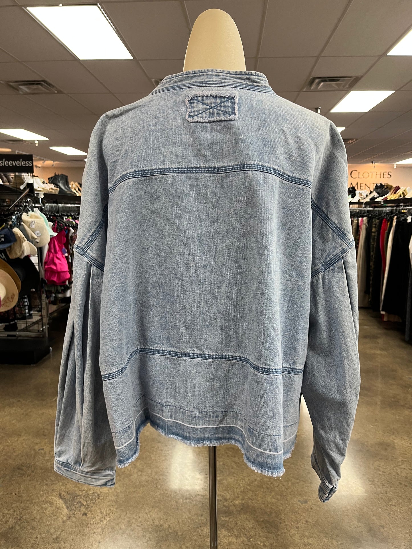 Top Ls By We The Free In Blue Denim, Size:Xs