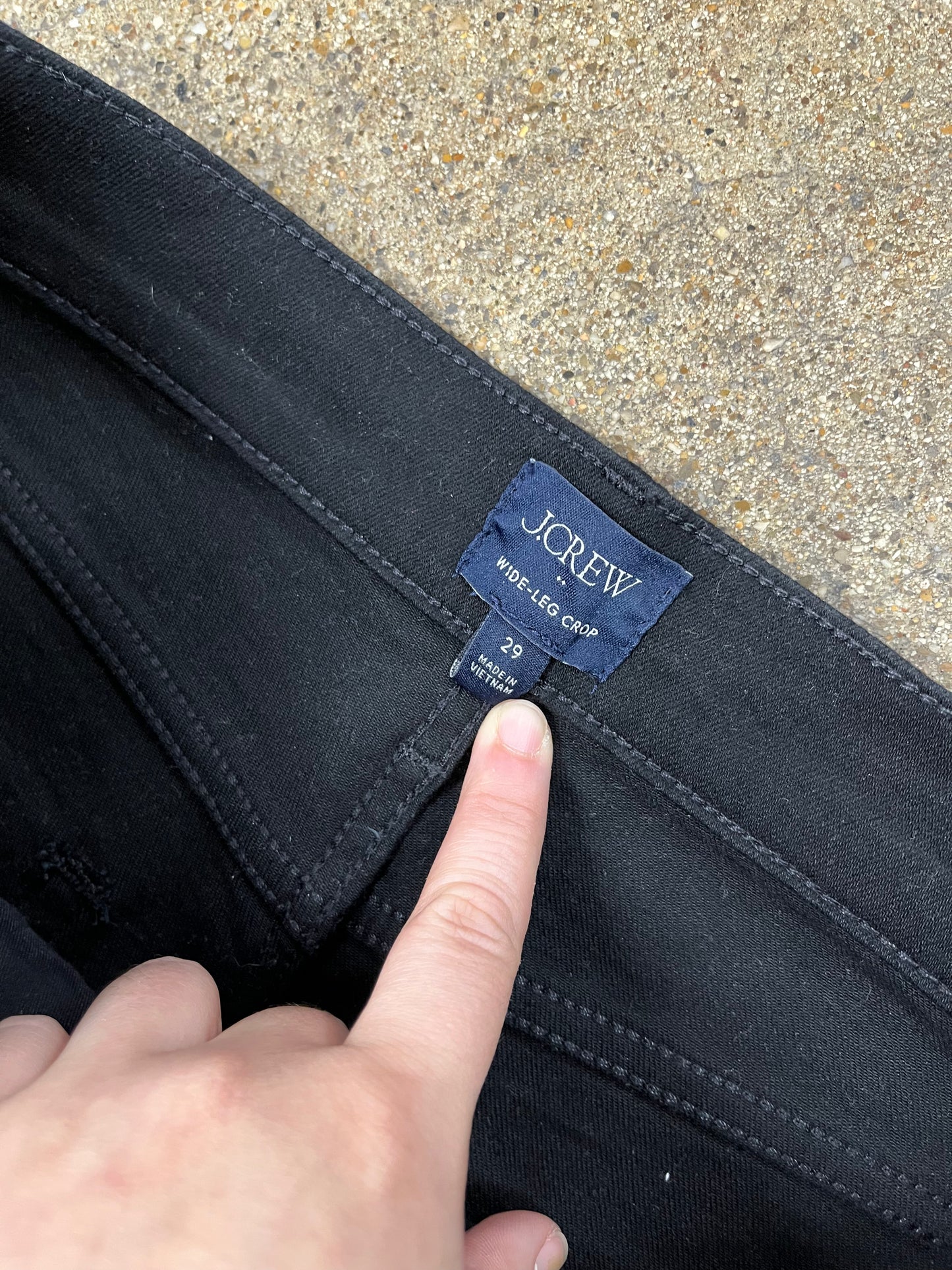 Jeans Wide Leg By J. Crew In Black, Size:8