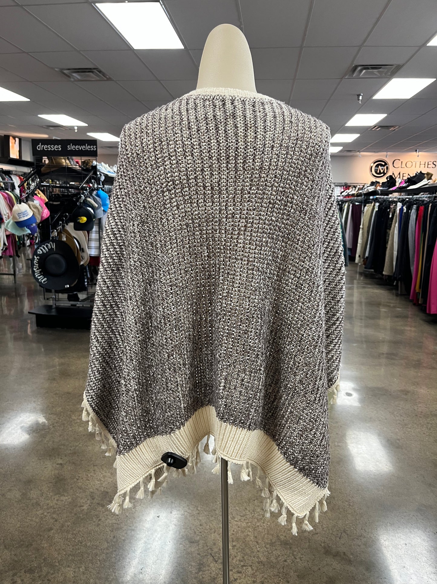 Shawl By Anthropologie In Cream & Purple, Size:Osfm