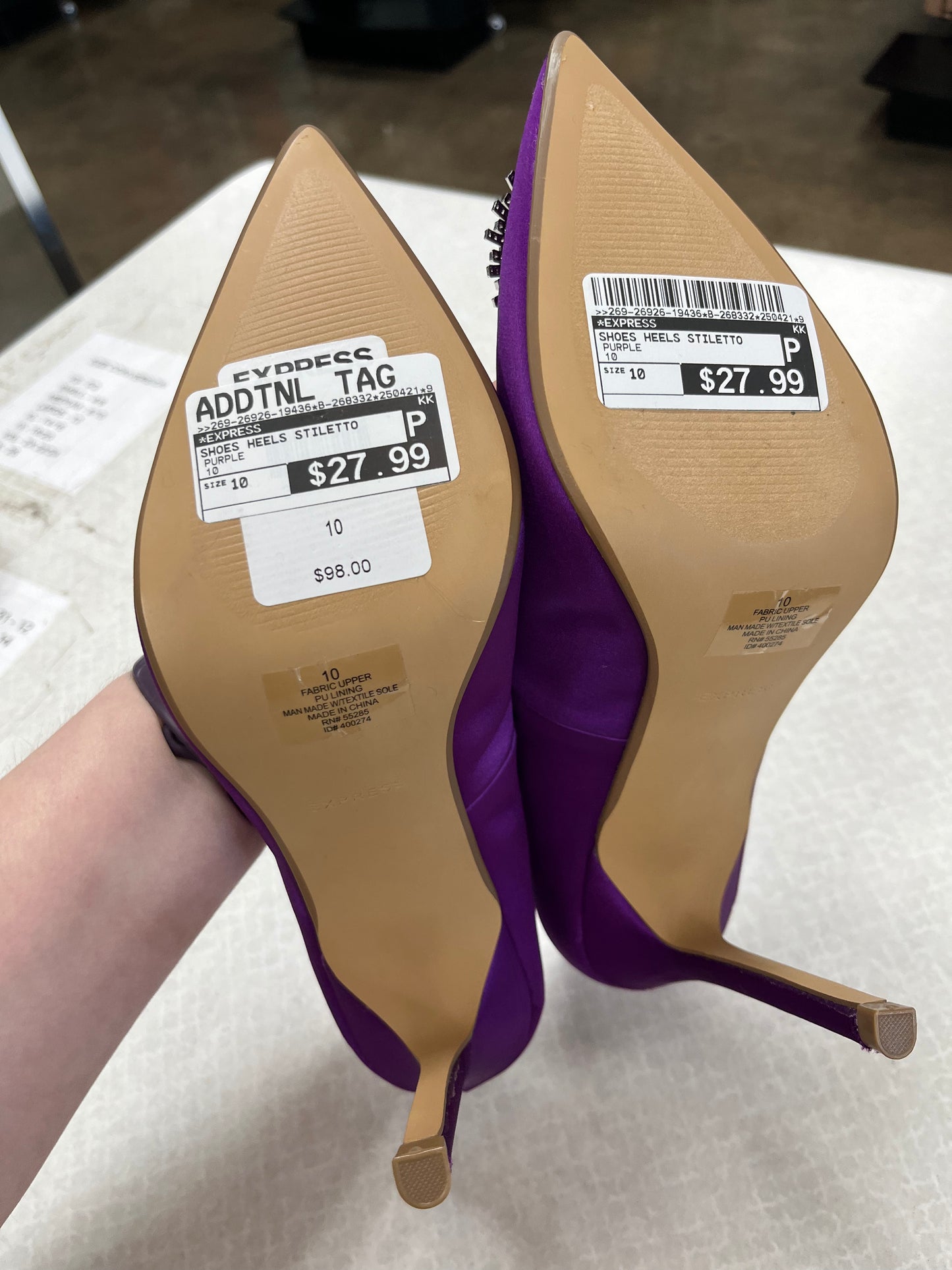 Shoes Heels Stiletto By Express In Purple, Size:10