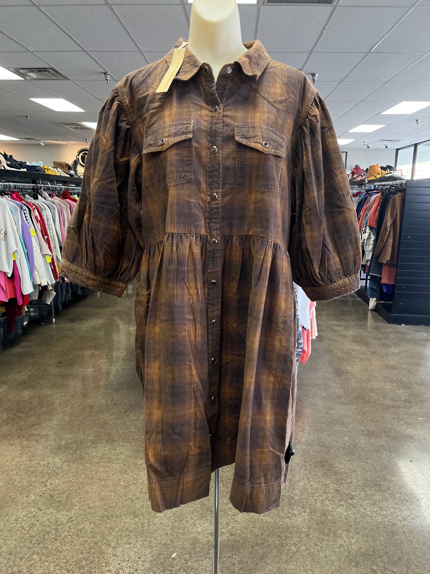 Dress Casual Short By Uncle Frank In Plaid Pattern, Size:L