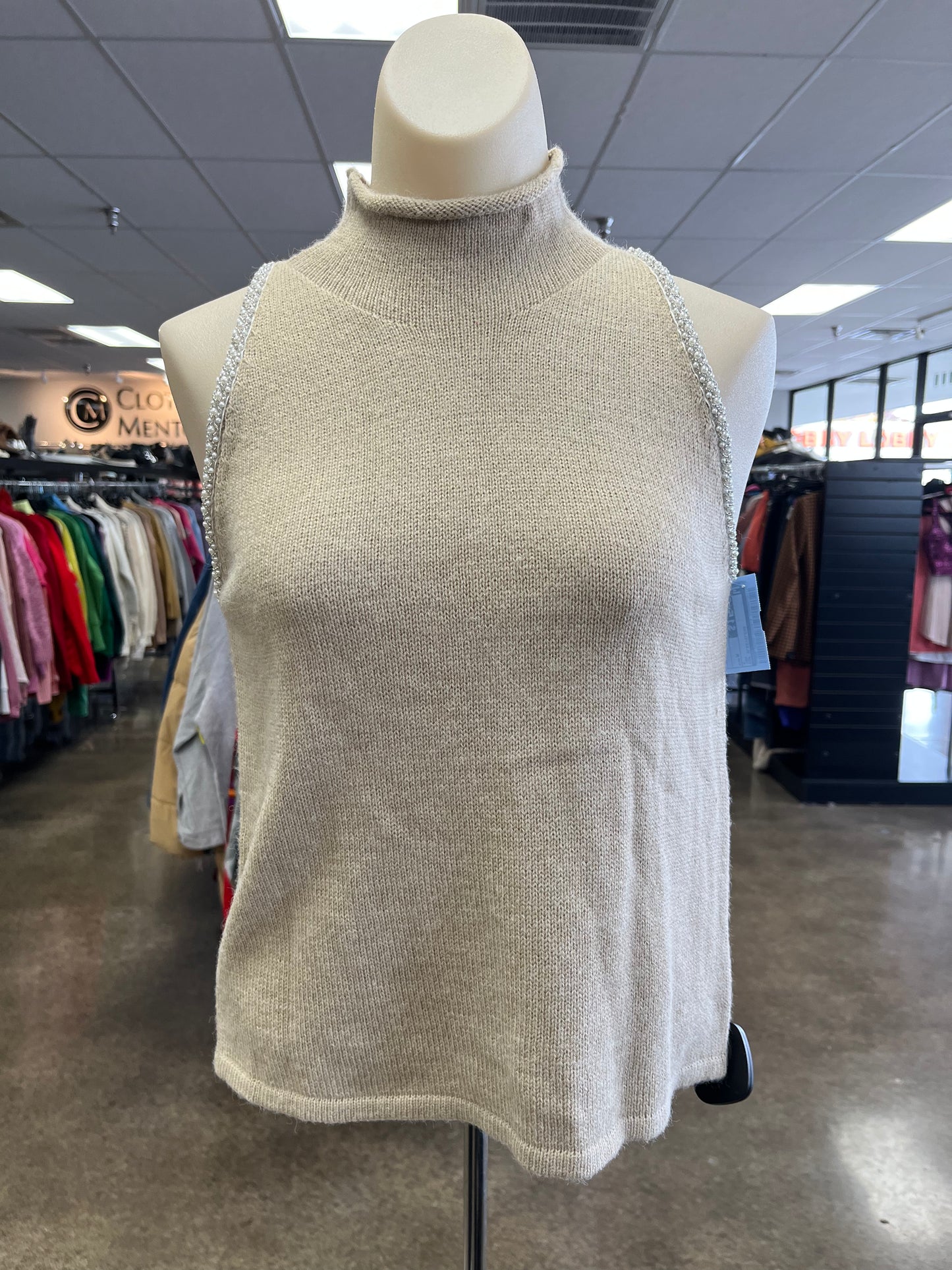 Top Sleeveless By Drew In Tan, Size:M