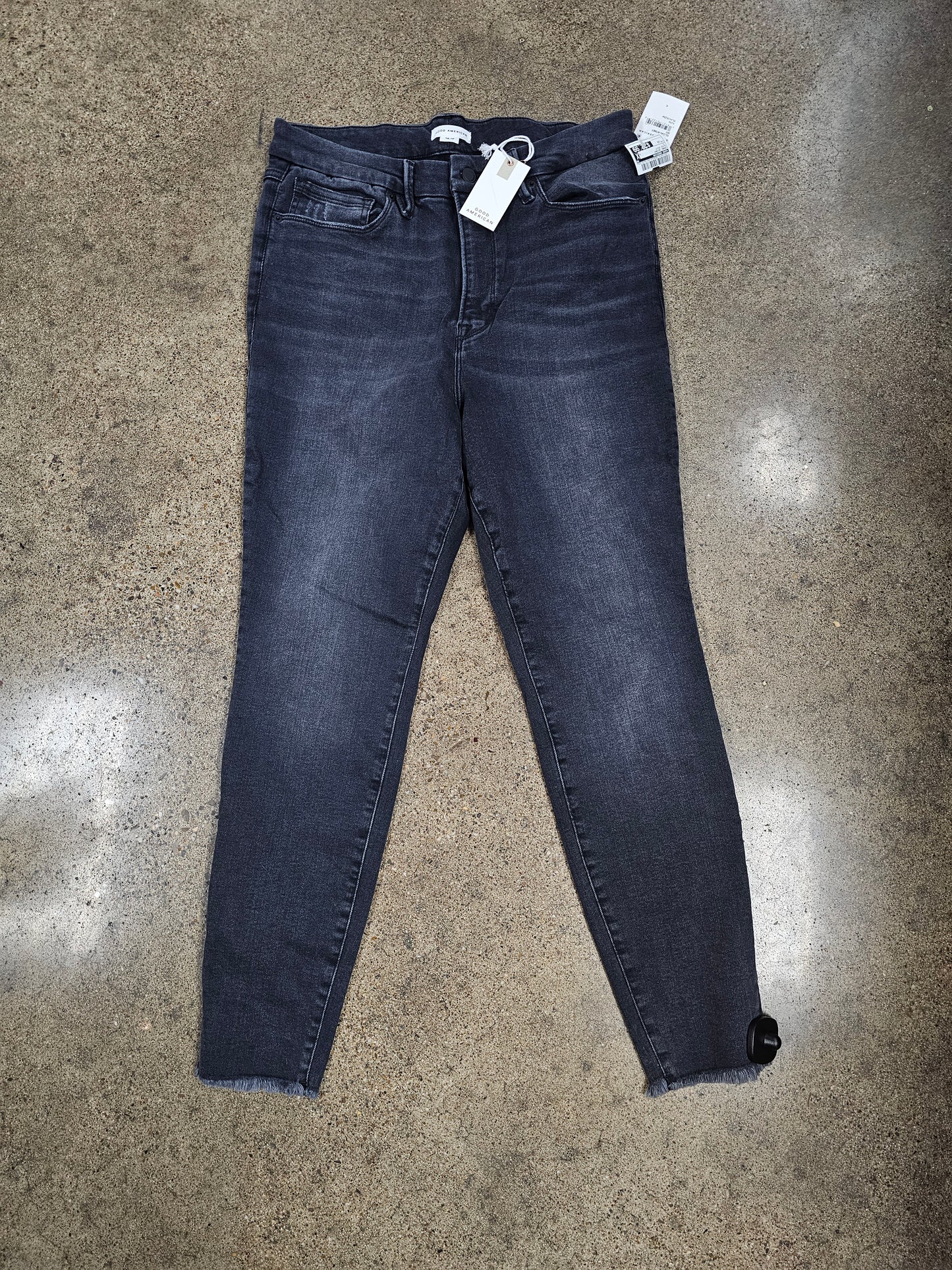 Jeans Skinny By Good American In Black Denim, Size:14