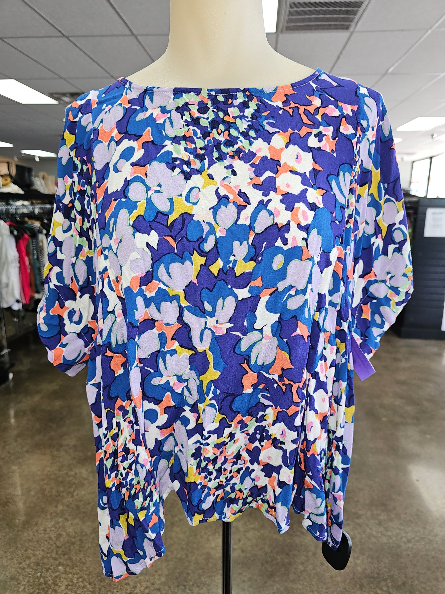 Top Ss By Maeve In Floral Print, Size:L