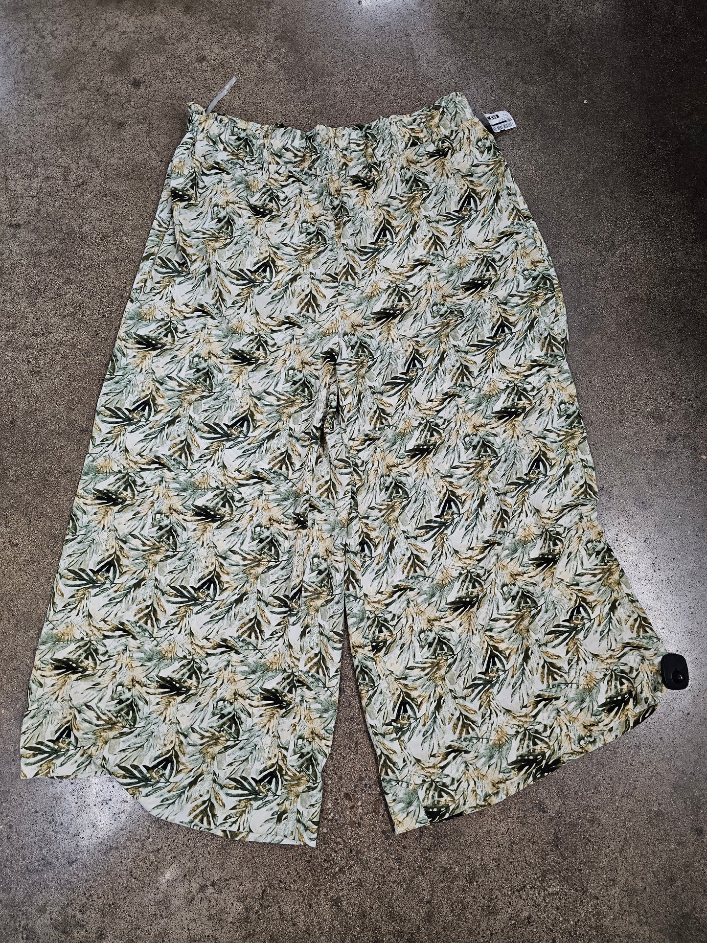 Pants Wide Leg By Entro In Tropical Print, Size:2X