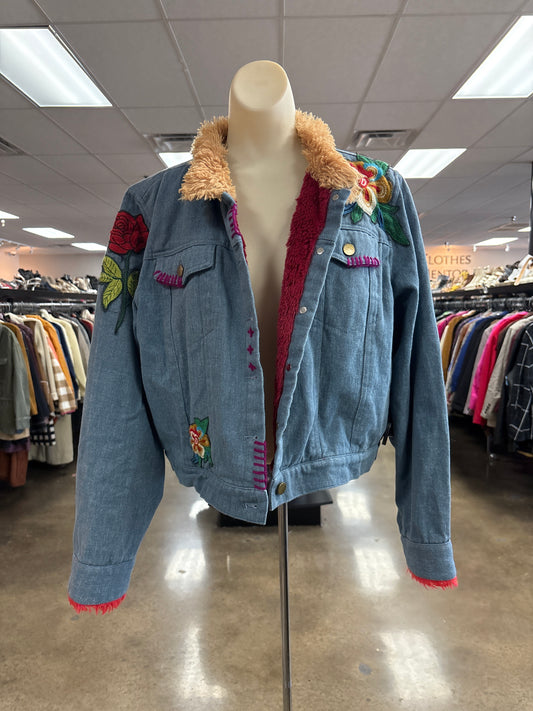 Jacket Denim By Natural Life In Blue Denim, Size:L