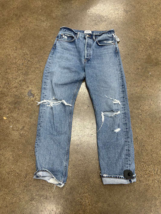 Jeans Straight By Agolde In Blue Denim, Size:2