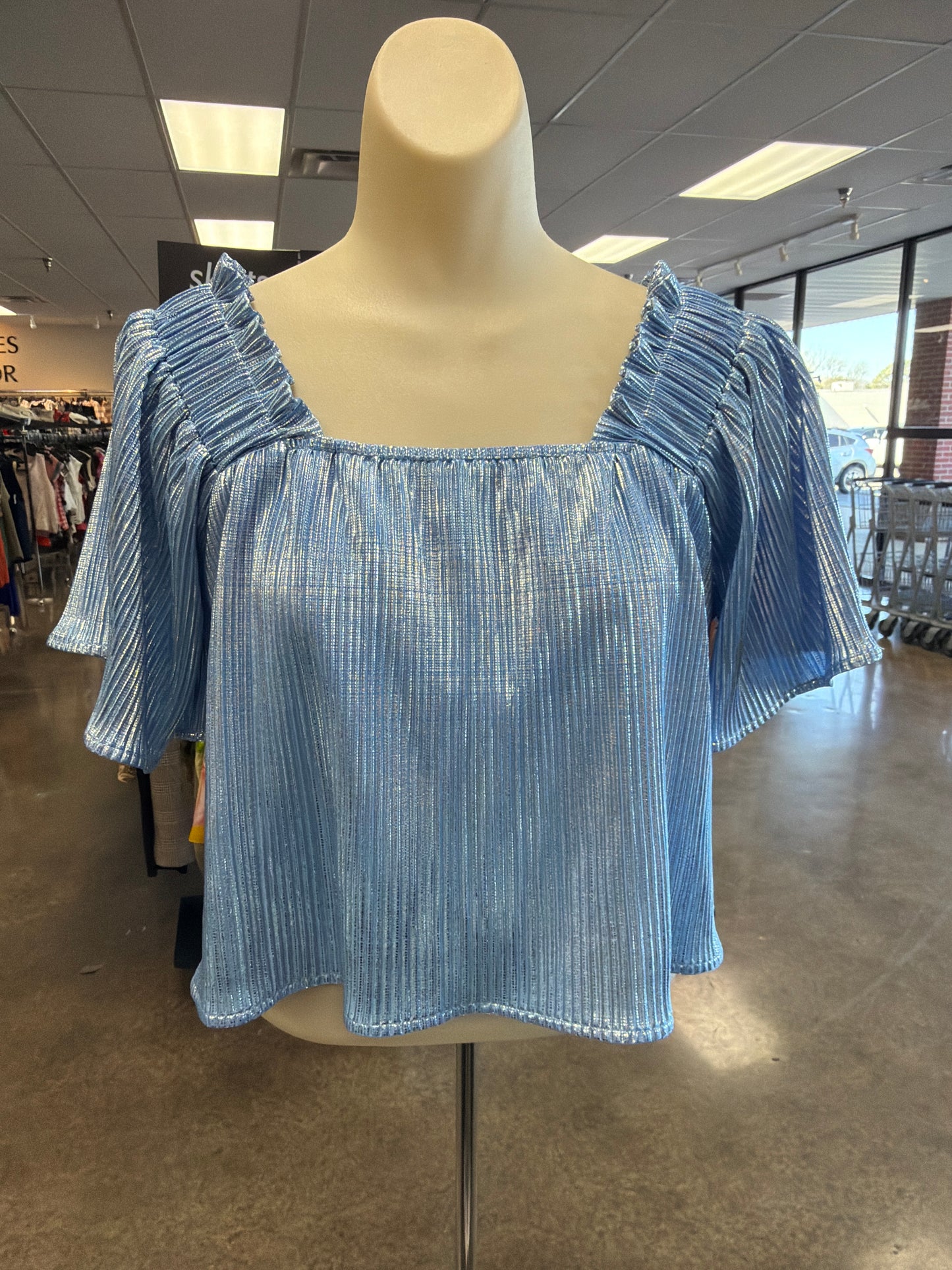 Top Ss By Clothes Mentor In Blue, Size:S