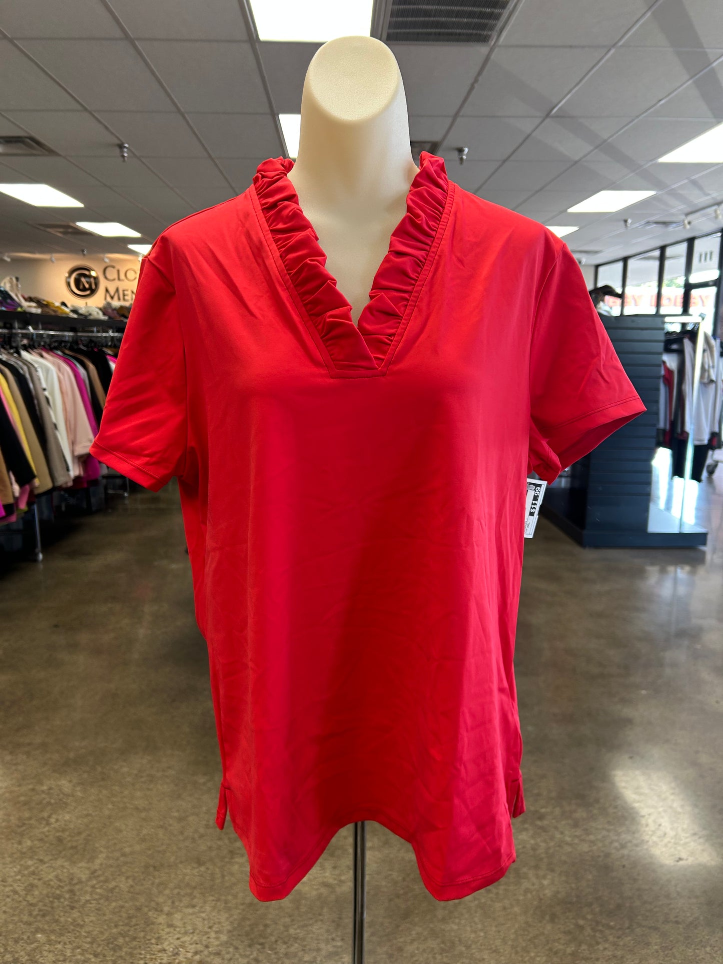 Athletic Top Ss By Clothes Mentor In Red, Size:Xxl